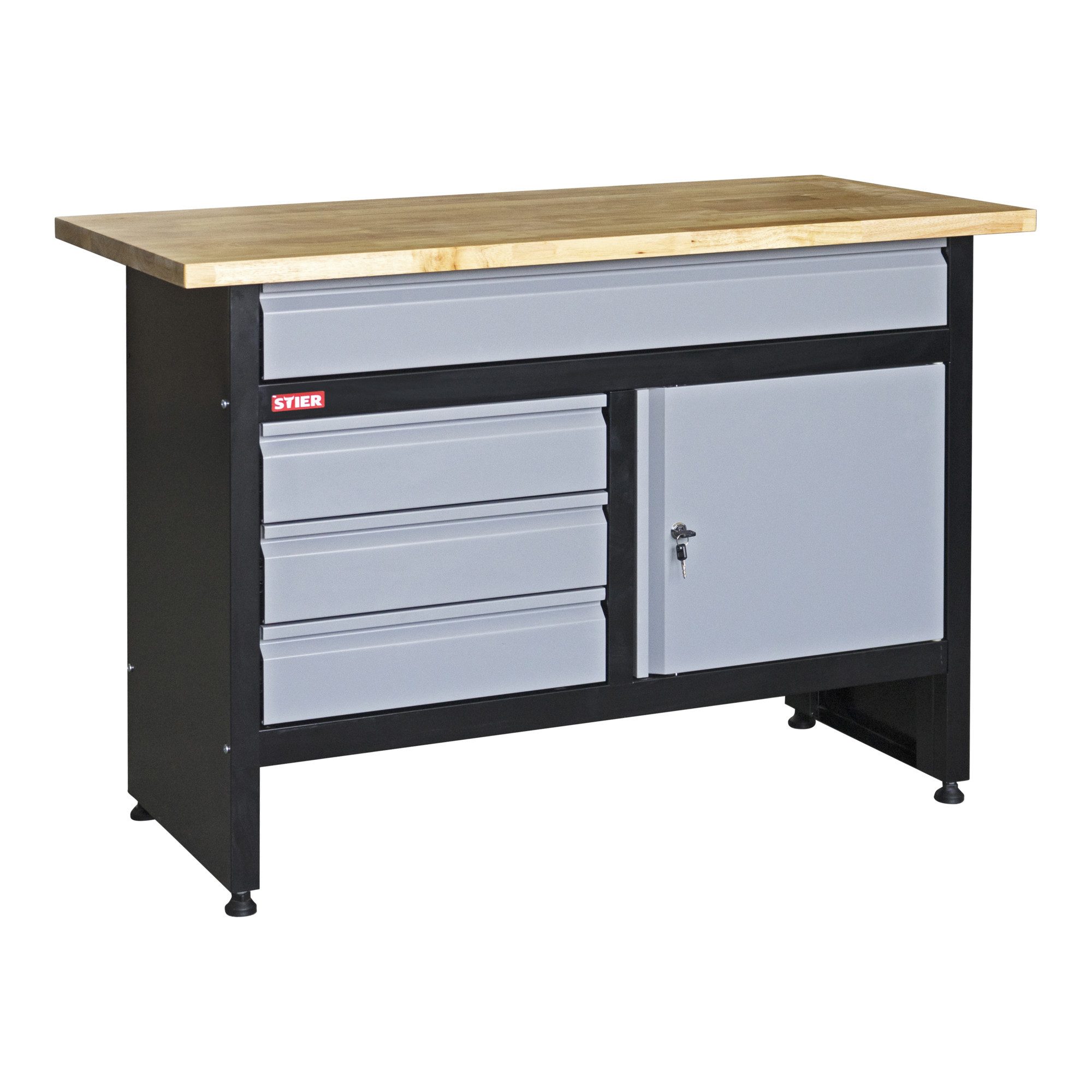 Stier Werkbank STIER Werkbank Basic 4 Schubladen Belastbarkeit 300 kg BxTxH 1200x600x