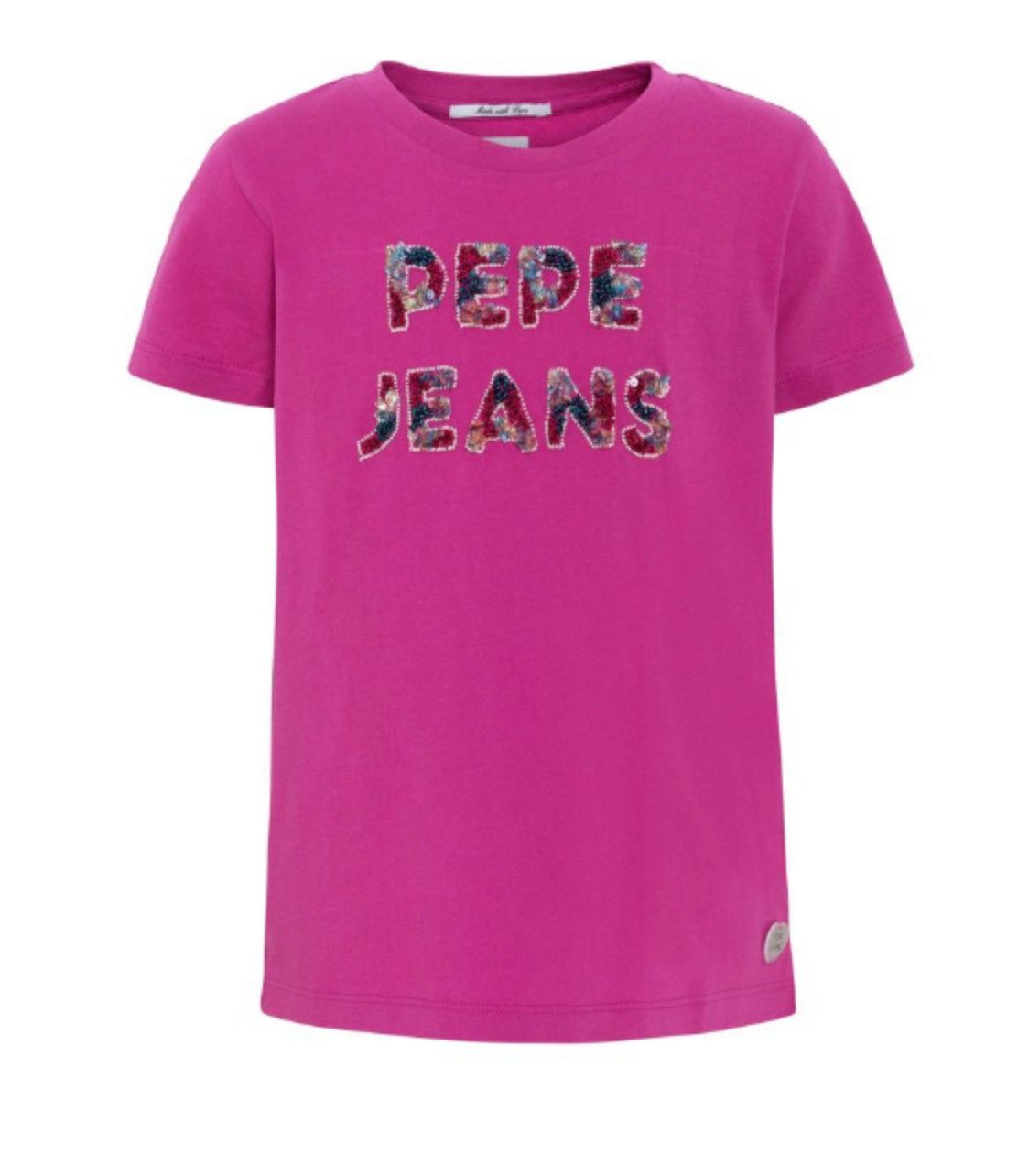 T-Shirt Mädchen T-Shirt Baumwolle Pailletten Schriftzug kurzarm