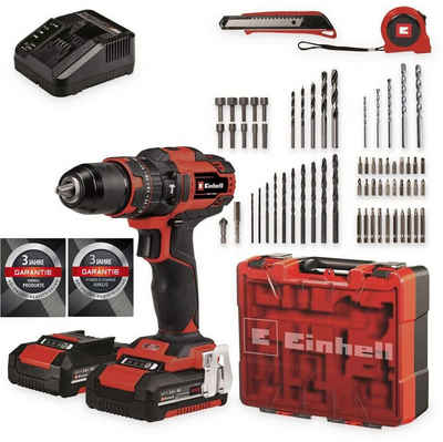 Einhell Akku-Schlagbohrschrauber Akku-Schlagbohrschrauber-Set TE-CD 18/40 Li-i +64tlg. 2 Akkus 18V