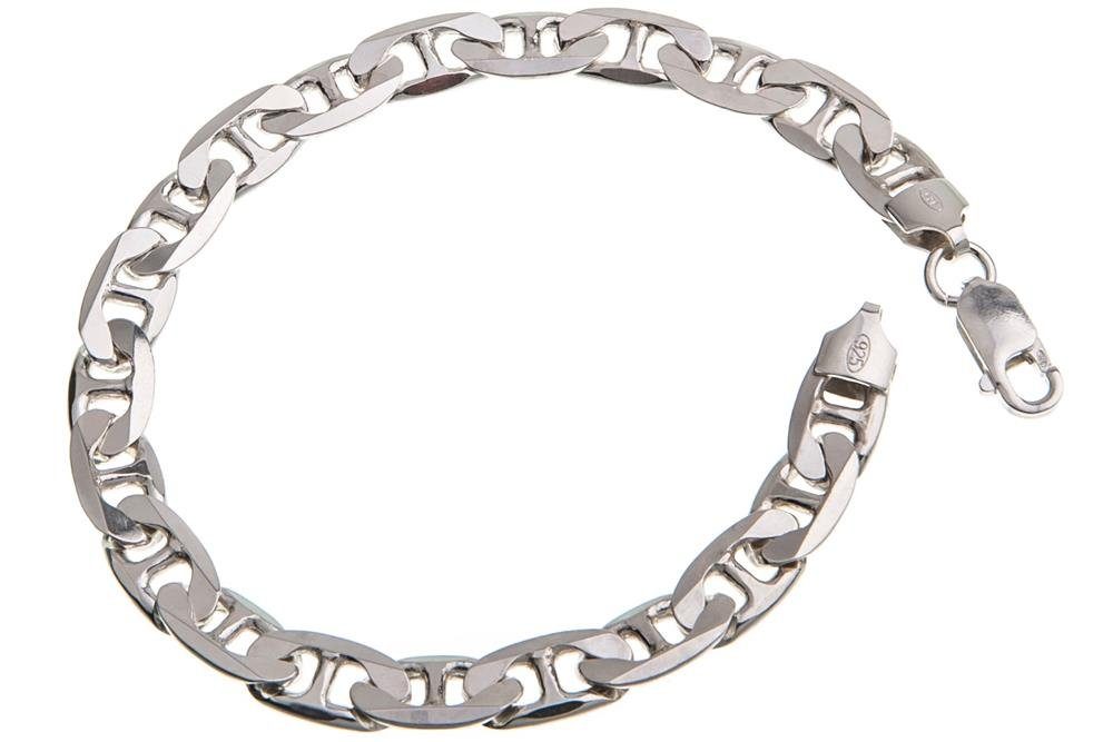 Silberkettenstore Silberarmband Länge Armband - wählbar Stegpanzerkette 7,5mm 16-25cm von Silber, 925