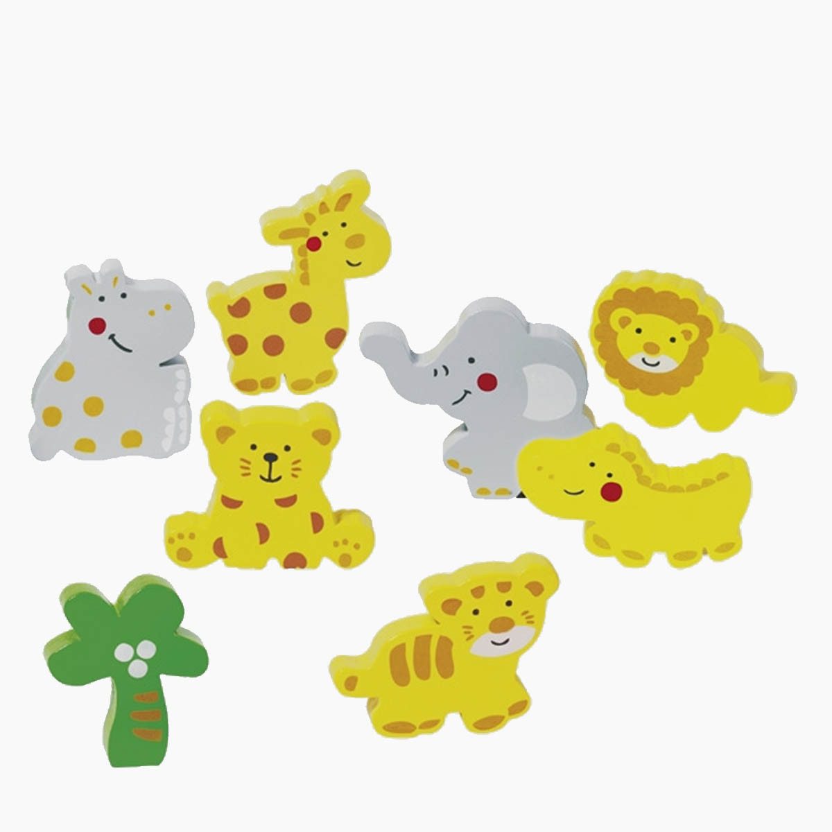 goki Steckpuzzle Einlegepuzzle Wilde Tiere, 8 Puzzleteile, mit extra dicken Teile mit einer Stärke von 1,5cm