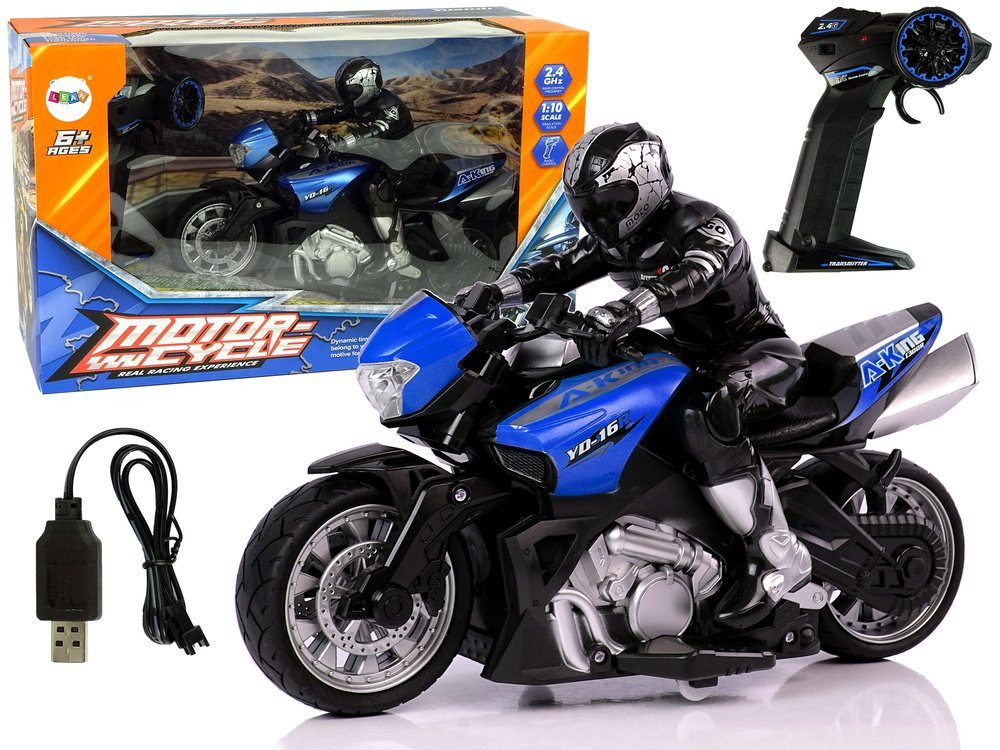 Wisam RC-Auto Sportmotorrad 35m Reichweite R/C 2.4G 1:10 Blau