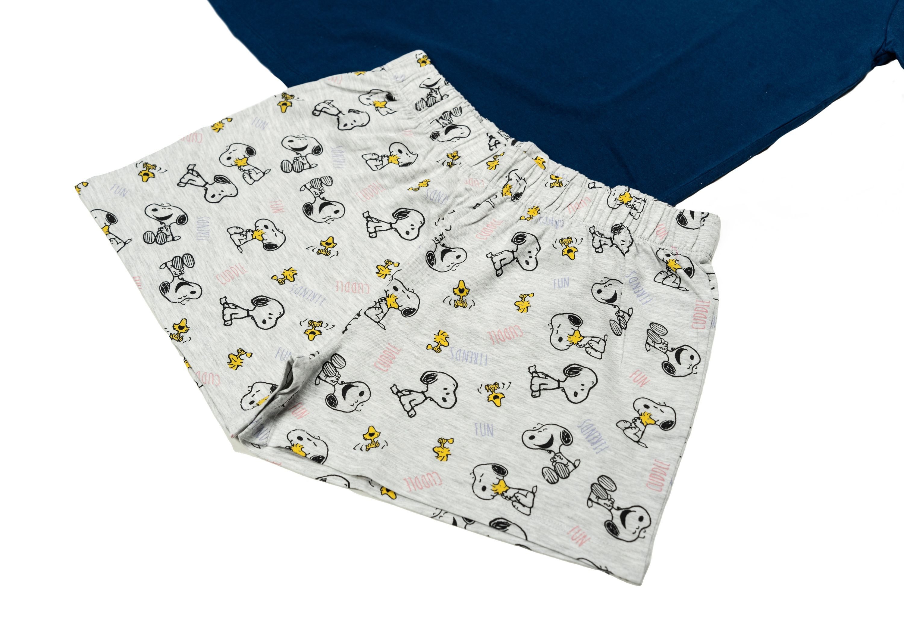 United Labels® Schlafanzug Peanuts Snoopy Schlafanzug Pyjama Set Kurzarm Oberteil mit Shorts