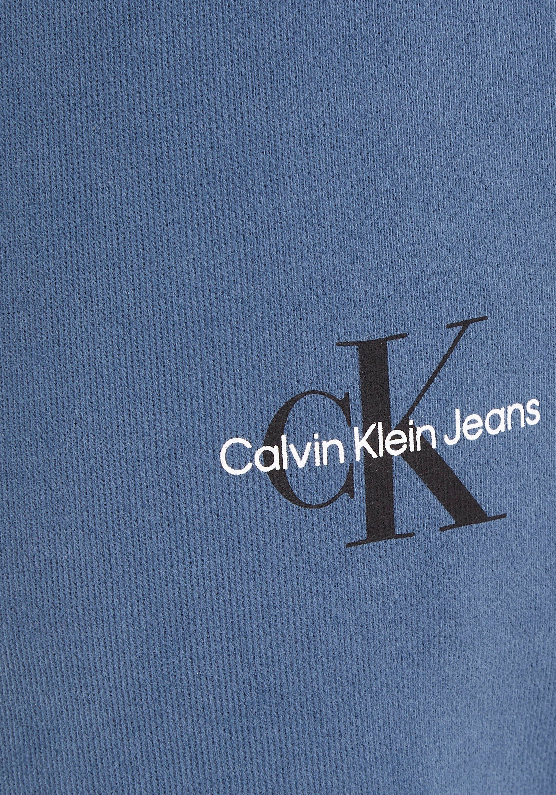 Klein Logoschriftzug auf Jeans Calvin Jogginghose Bein HWK Klein dem MONOLOGO MICRO Sea mit PANT Calvin Aegean