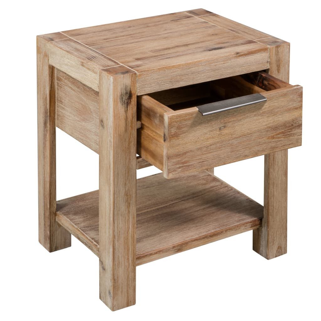 vidaXL Nachttisch NA Nachttisch mit Schublade 40x30x48 cm Masivholz Akazie