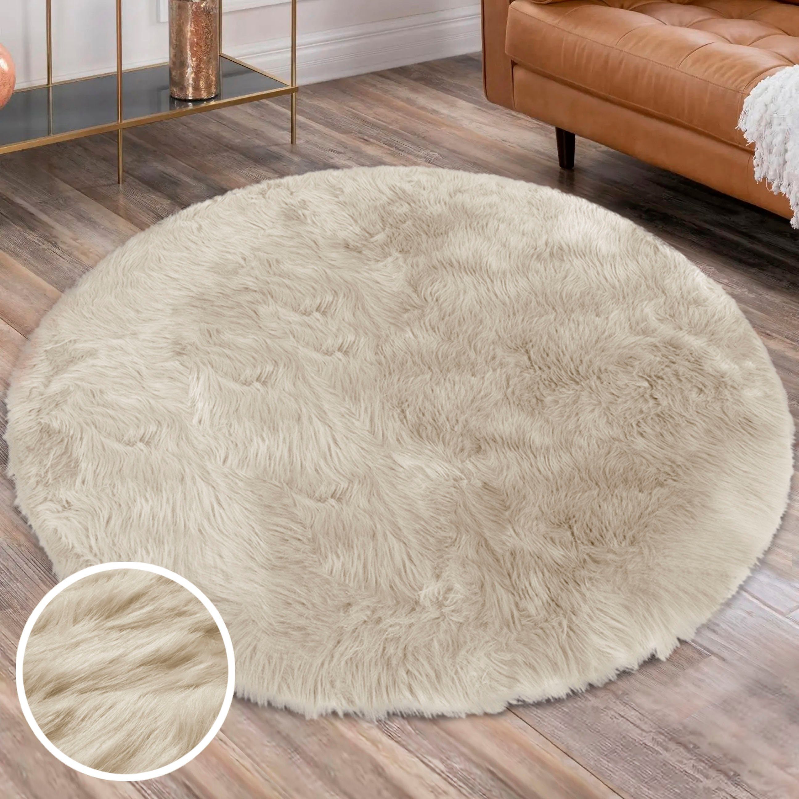 my home Hochflor-Teppich Valeria Fellteppich kuschelig, rund, Höhe: 60 mm, günstig online kaufen