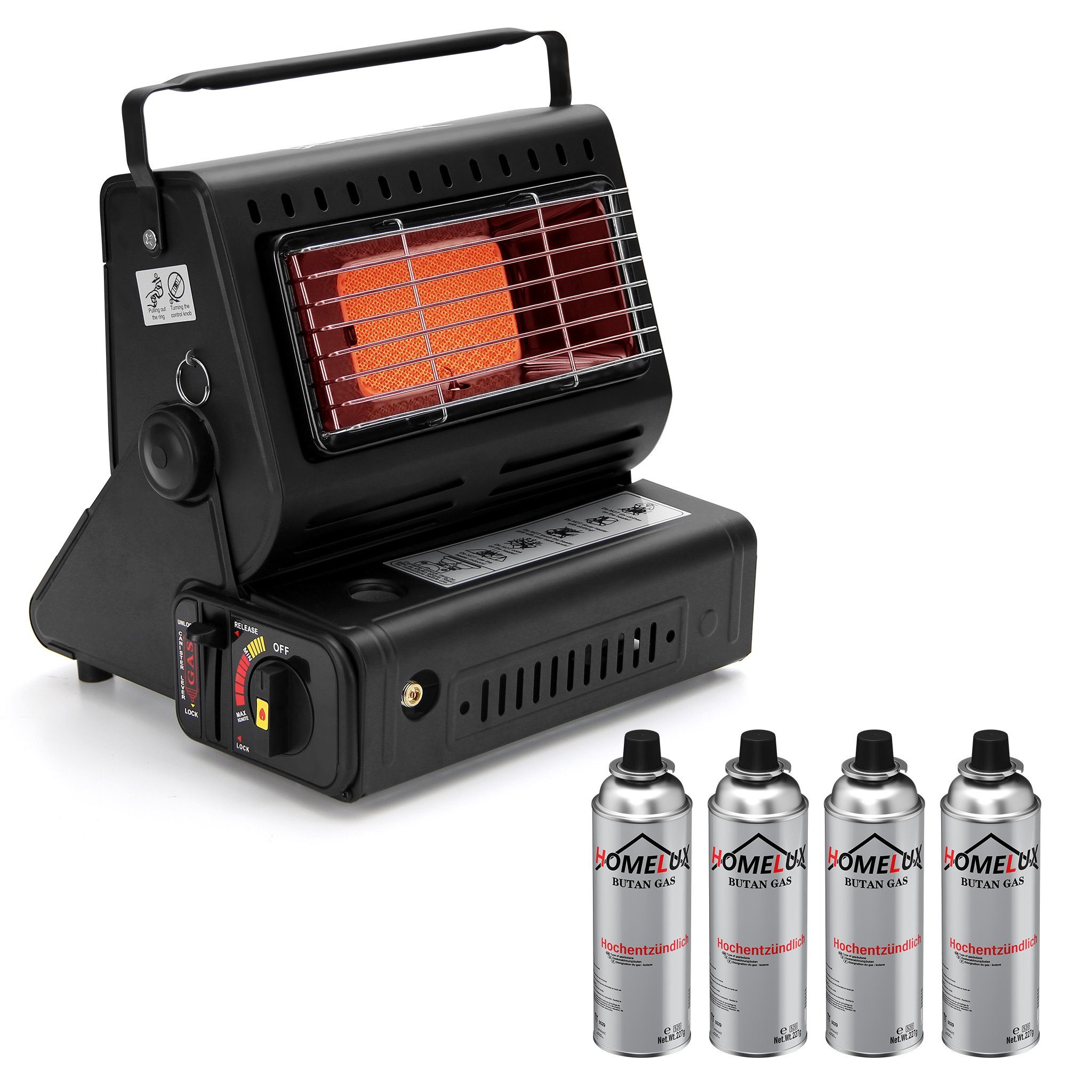 HOMELUX Heizstrahler 1300W 2in1 Tragbare Gasheizung, günstig online kaufen