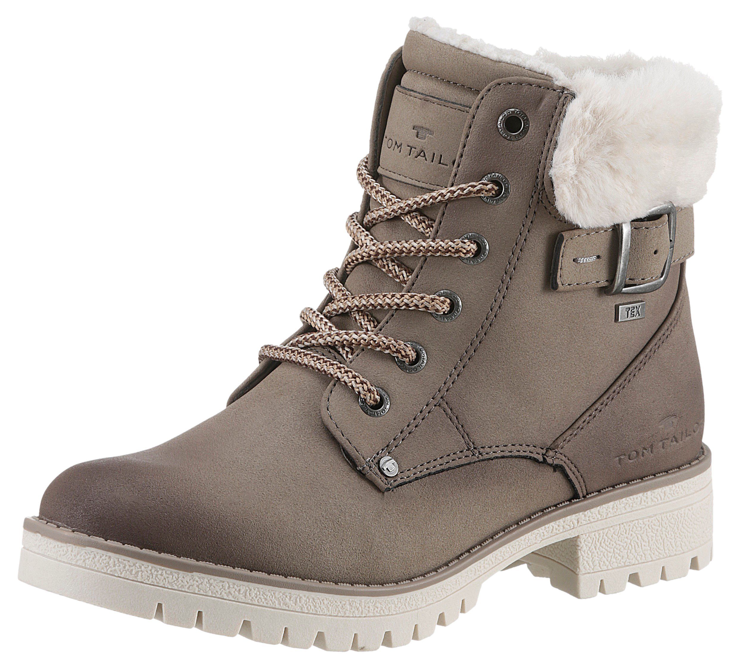 modischer mit Zierschnalle used taupe Winterboots TOM TAILOR