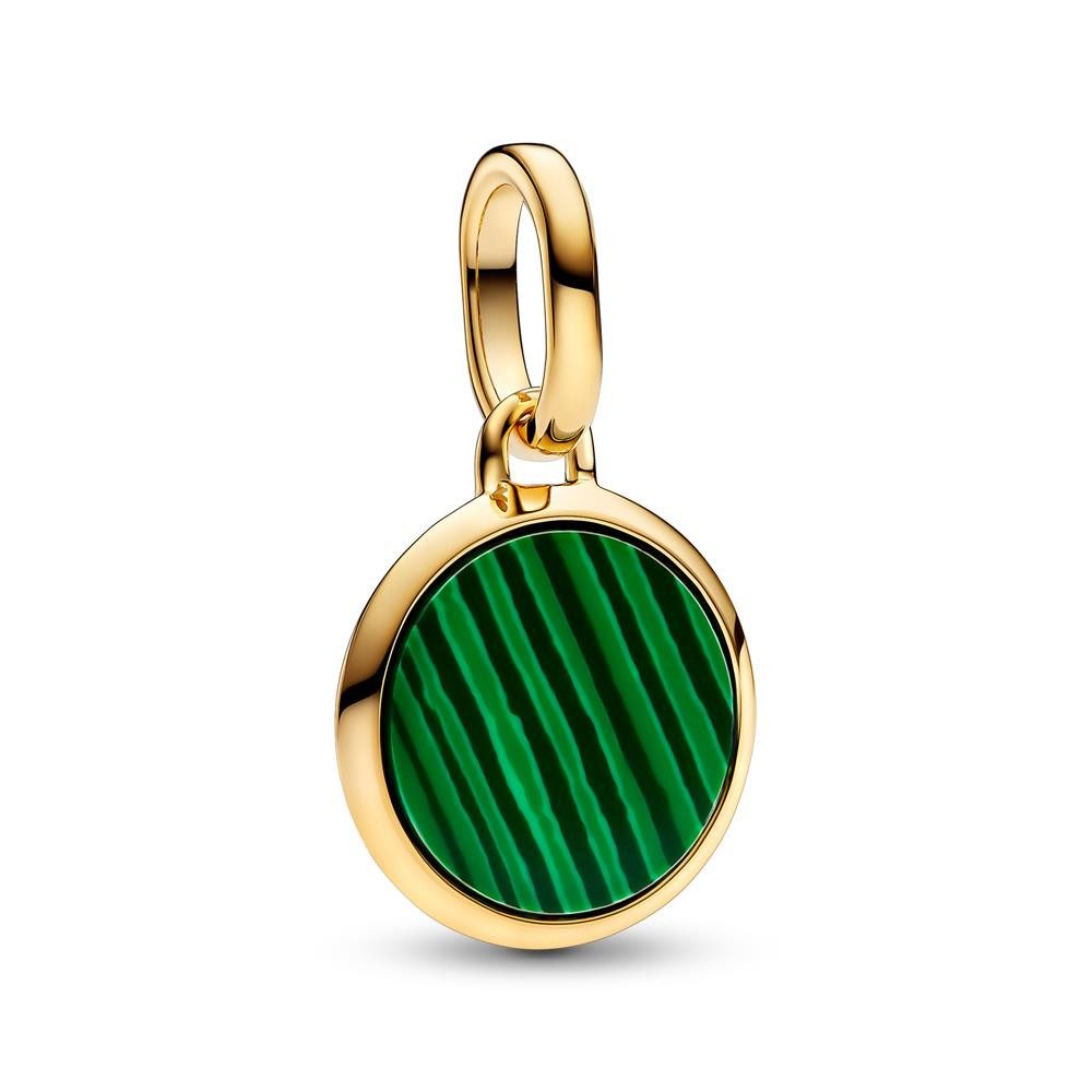 Pandora Charm-Einhänger Mini-Medaillon-Charm von PANDORA ME, vergoldet, Malachit (synth)