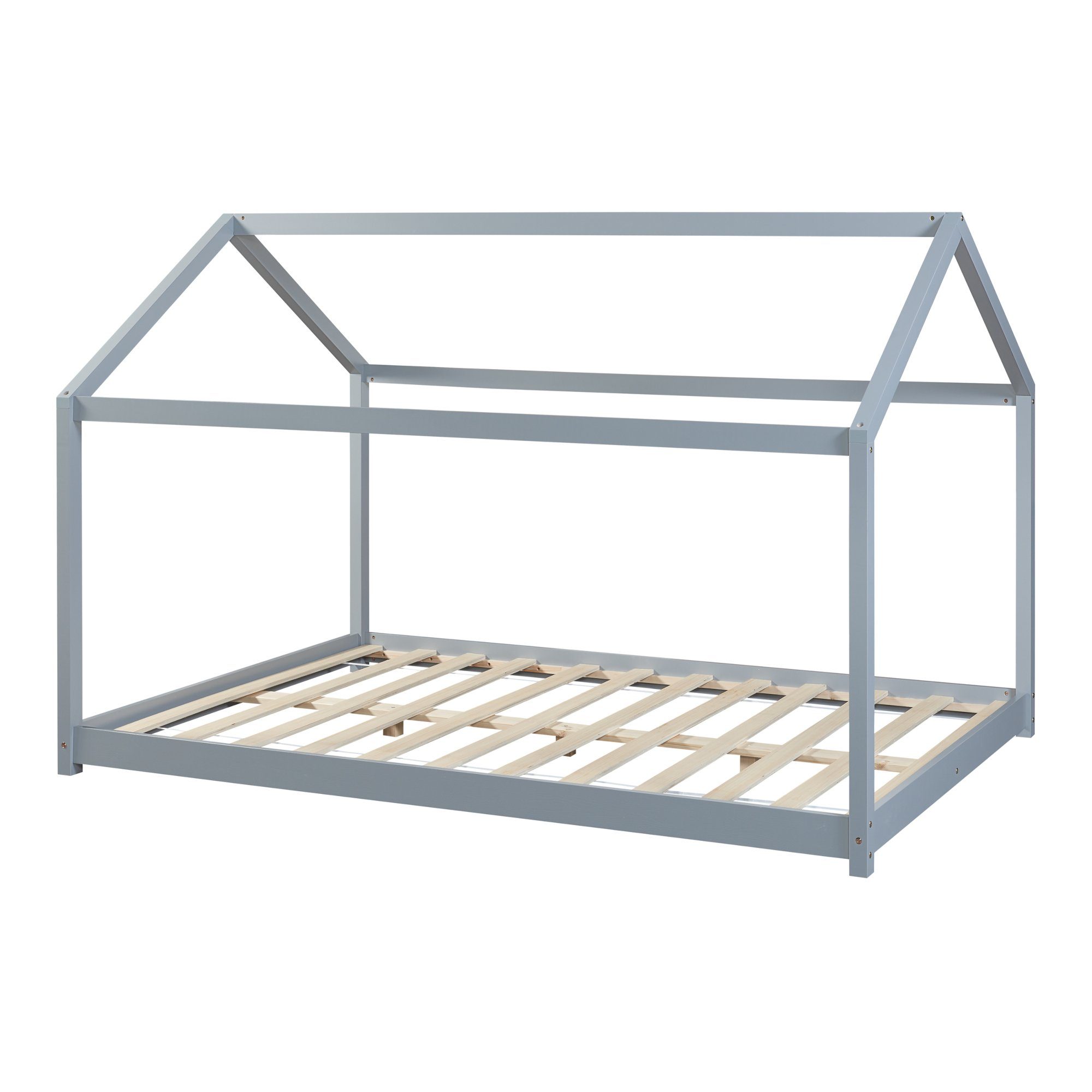 en.casa Hausbett, »Cerro« Kinderbett 140x200cm Grau günstig online kaufen