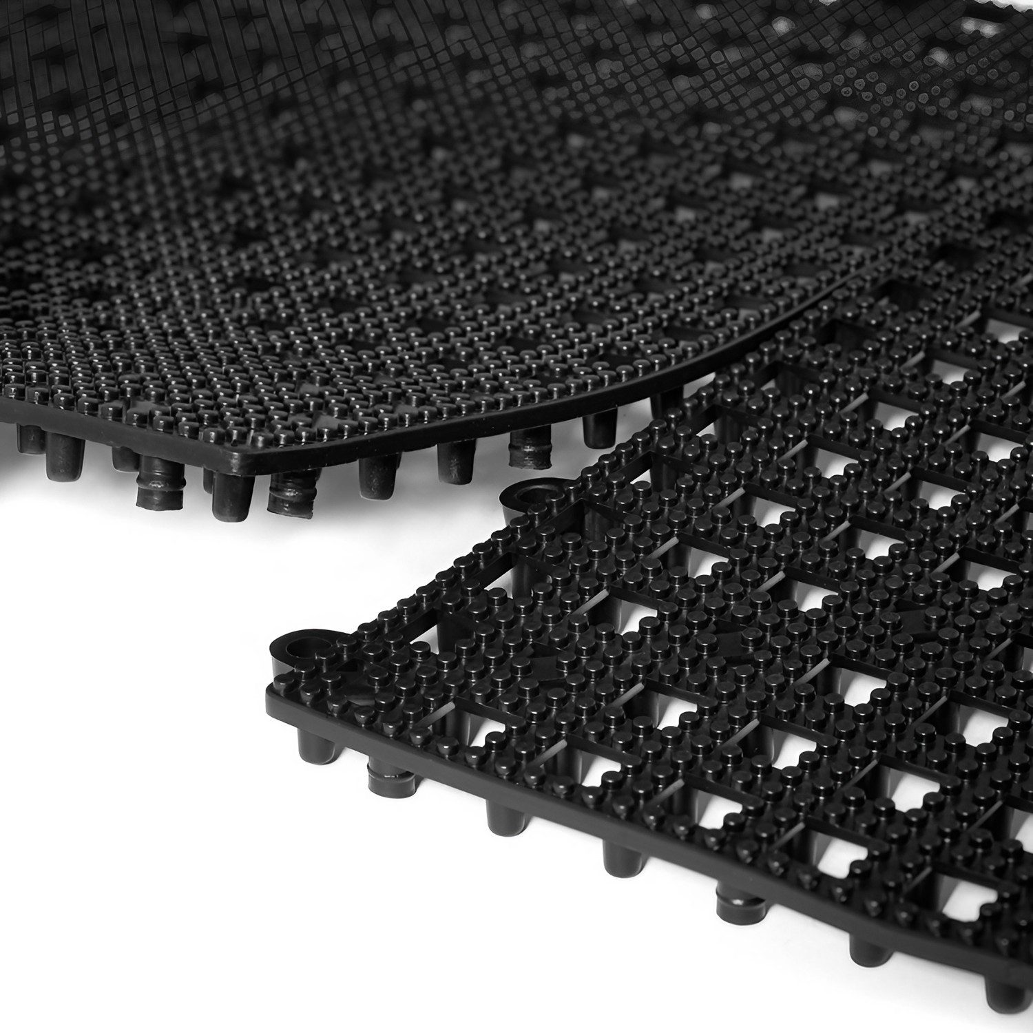 FUCHS Abtropfmatte Gummi-Abtropfmatte schwere Ausführung - 31,5 x 31,5cm steckbar, schwarz - 2er Pack
