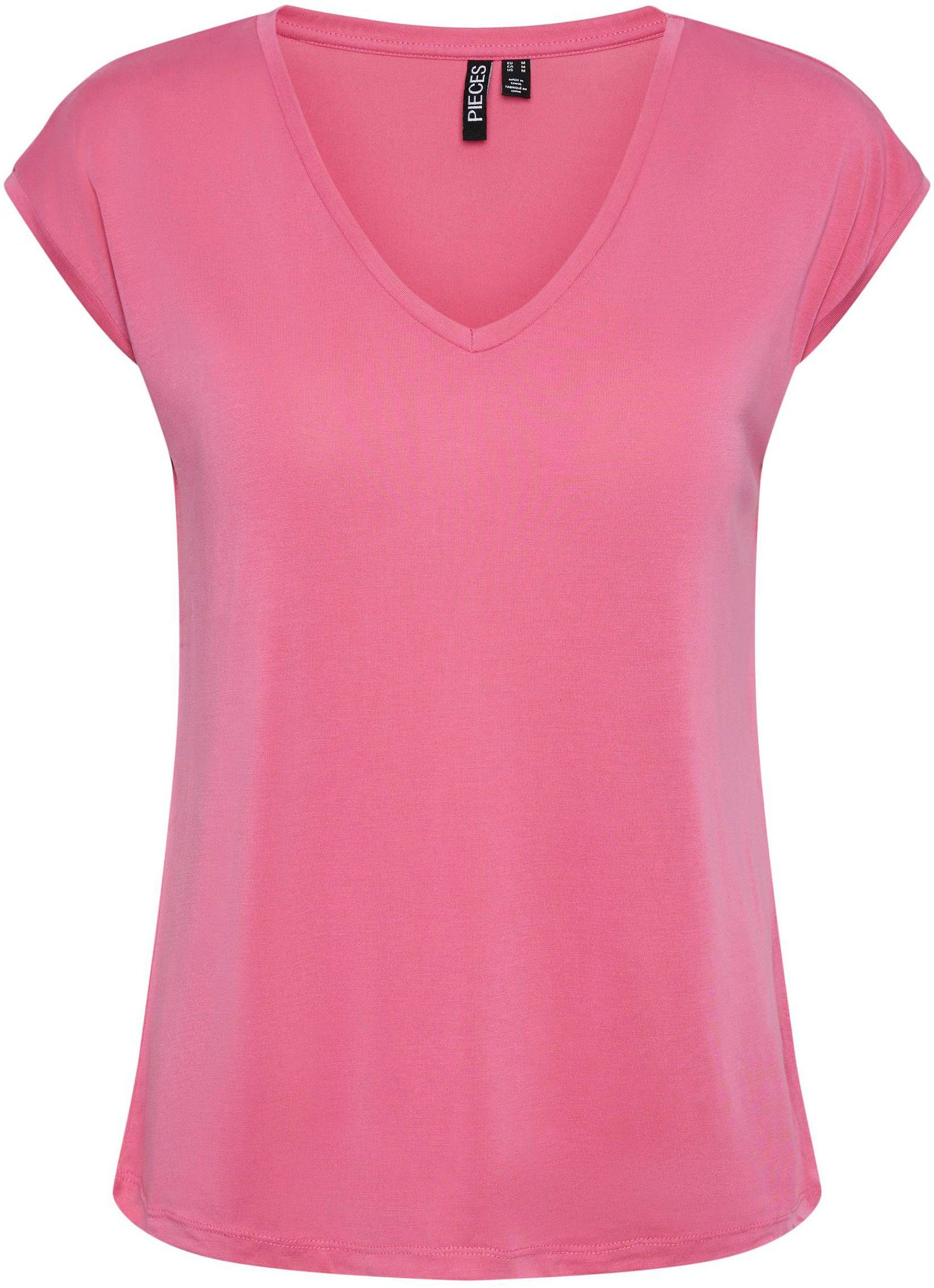 pieces Kurzarmshirt PCKAMALA TEE NOOS BC Shocking Pink | V-Shirts