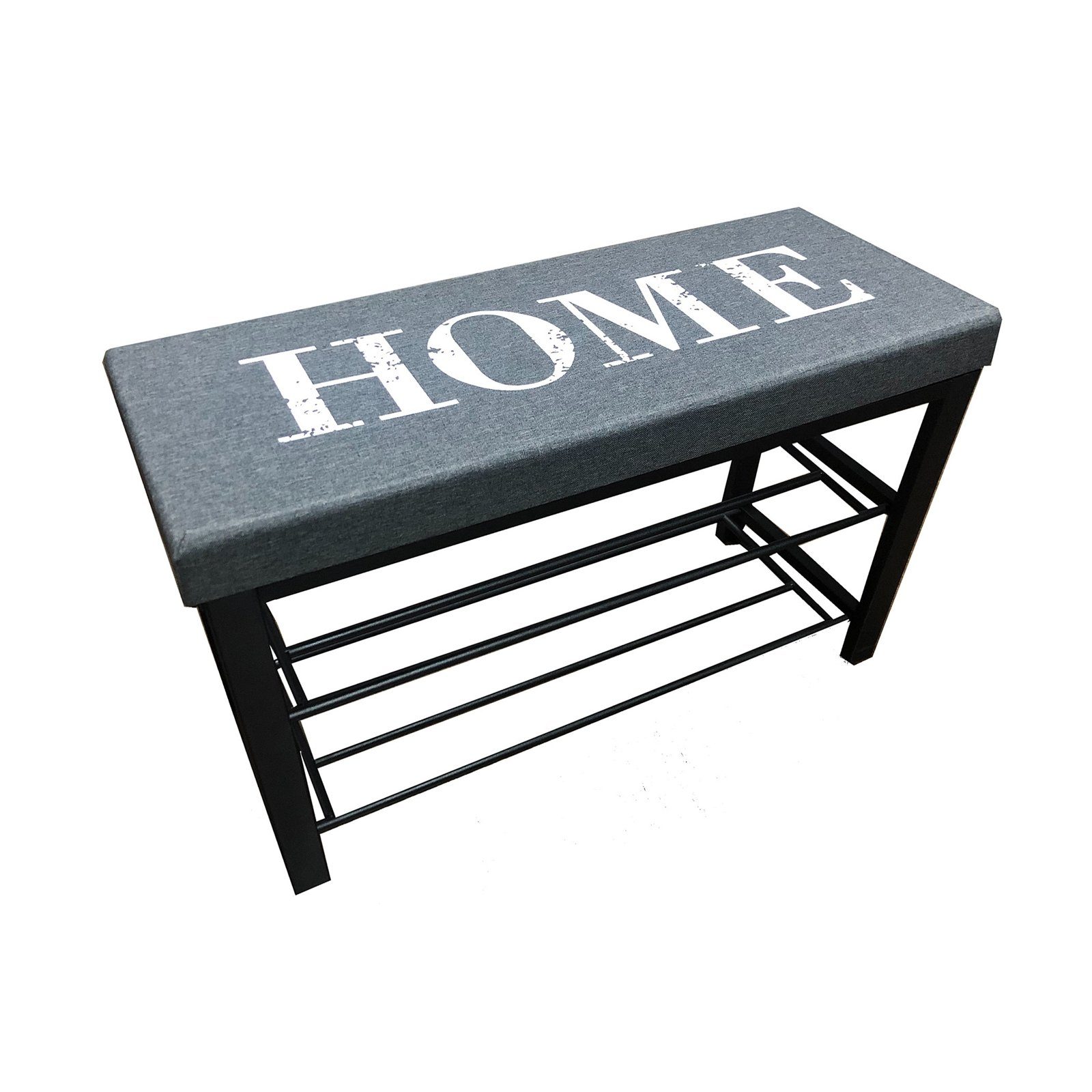 HTI-Line Schuhbank Schuhbank Mandy Home Grau (1-St), Mit Aufschrift