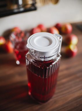 Sendez Wasserkrug 1,1 L Saftkrug Glaskaraffe Krug Glaskrug Saftkanne