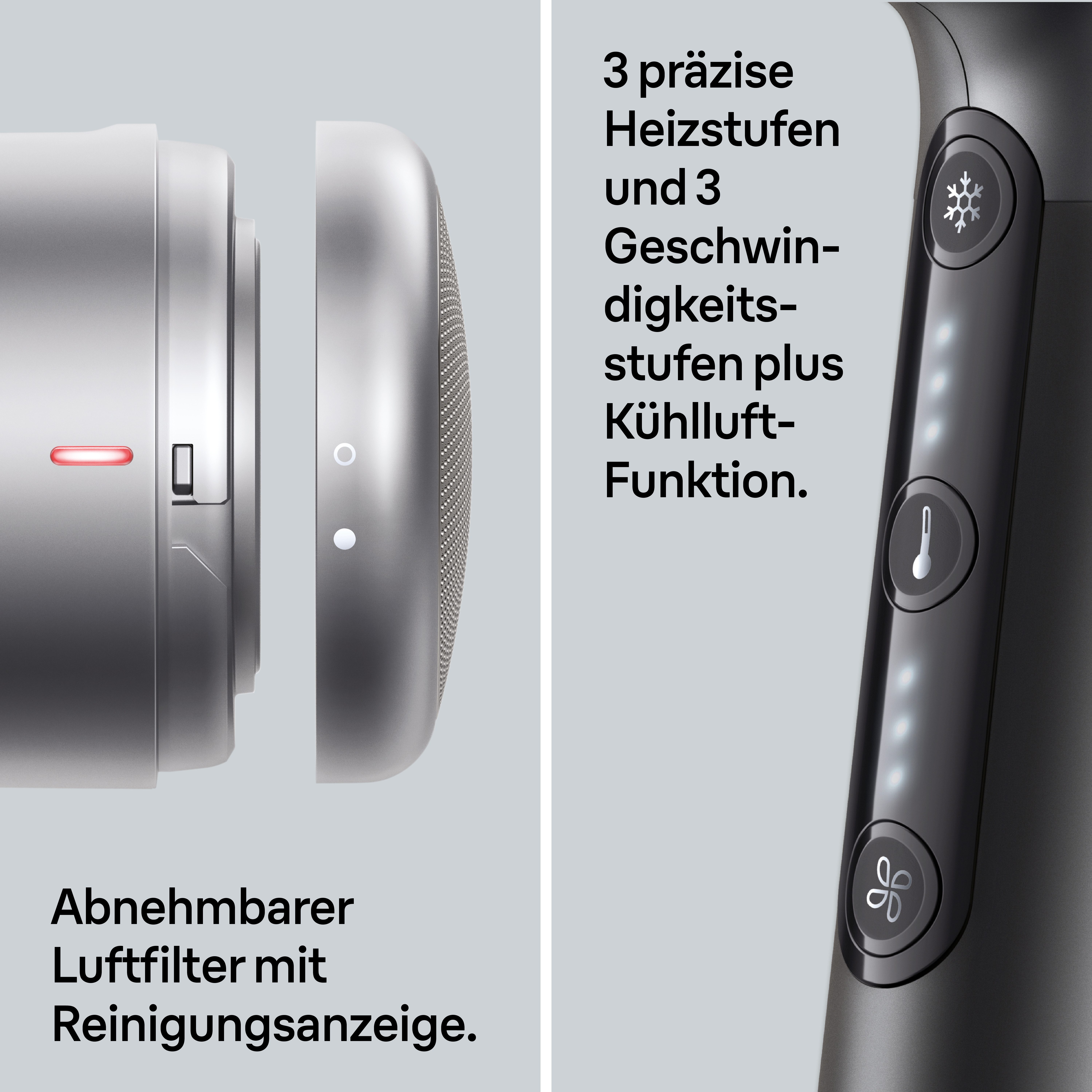 Braun Haartrockner Haartrockner HD4.3 mit 3 Aufsätzen inkl. Diffusor, BRHD435E, 2200 W, 2200W, Föhn mit Ionen-Technologie, NTC-Technologie gegen Hitzeschäden – Bild 4 von 5
