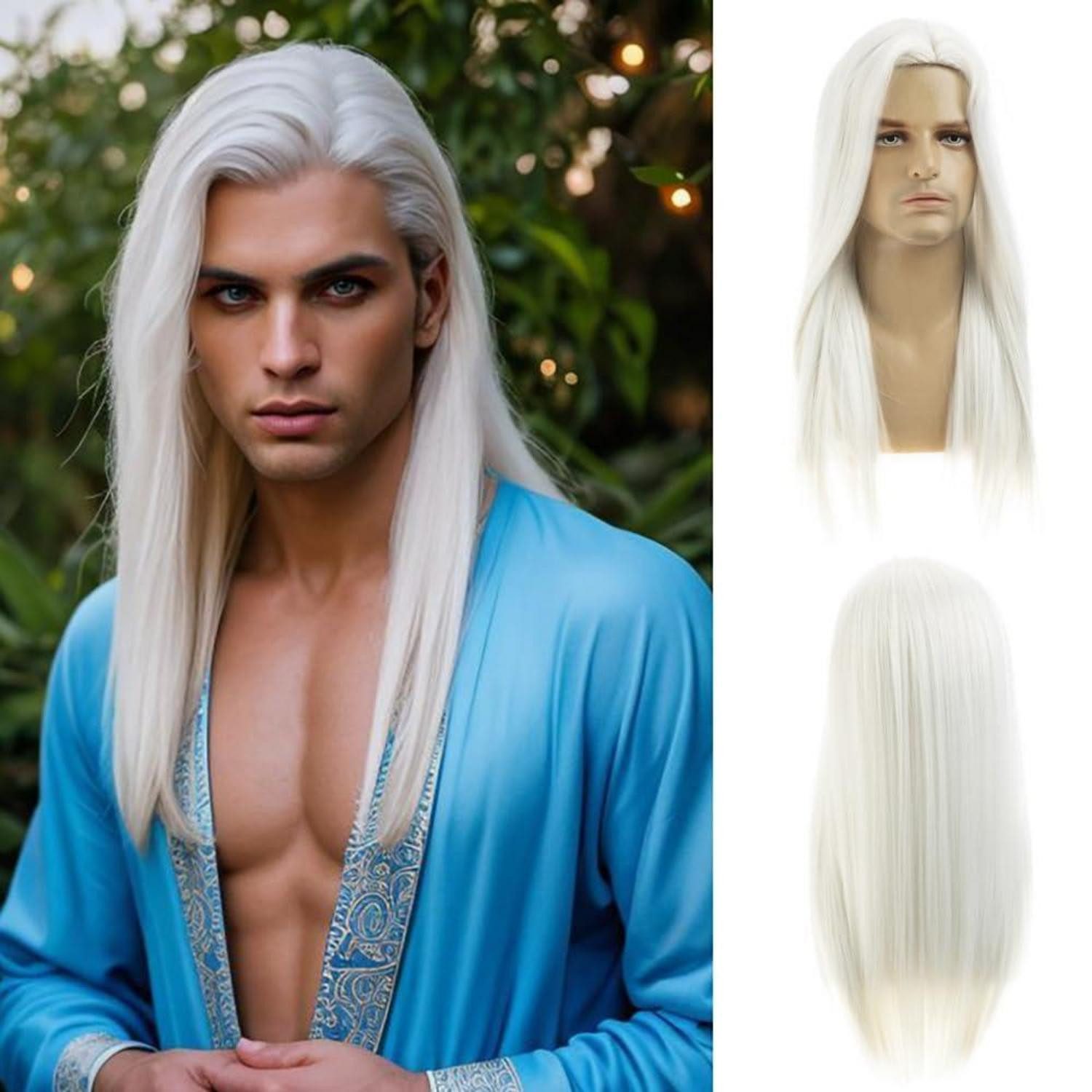 LuxusKollektion Kostüm-Perücke Perücke Herren Synthetik Seitenteil Cosplay Party weiß