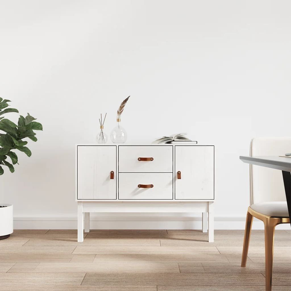 furnicato Sideboard Klassisches 110x40x78 cm Weiß aus massivem Kiefernholz (1 St)
