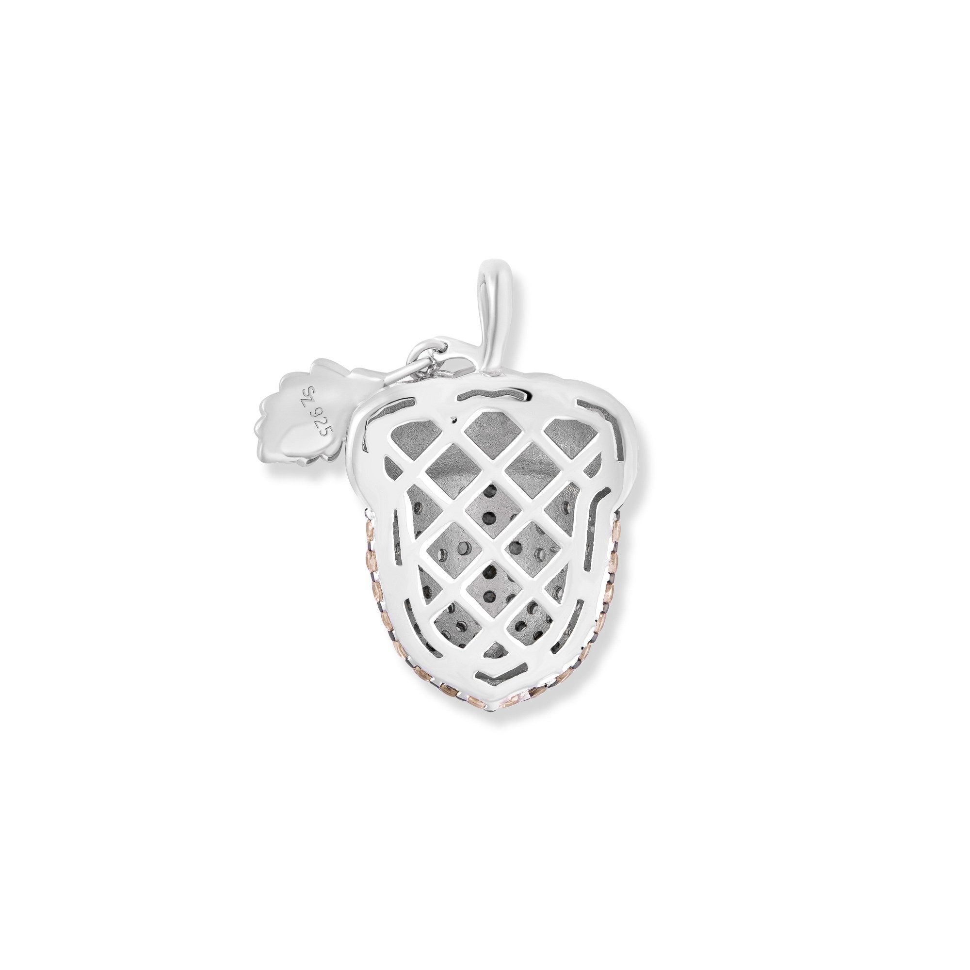 Seinerzeit FLORA & FAUNA Kettenanhänger Sam Eichelnuss Anhänger (1-tlg), Material: 925 Sterling Silber, rhodiniert, geschwärzt mit Emaille