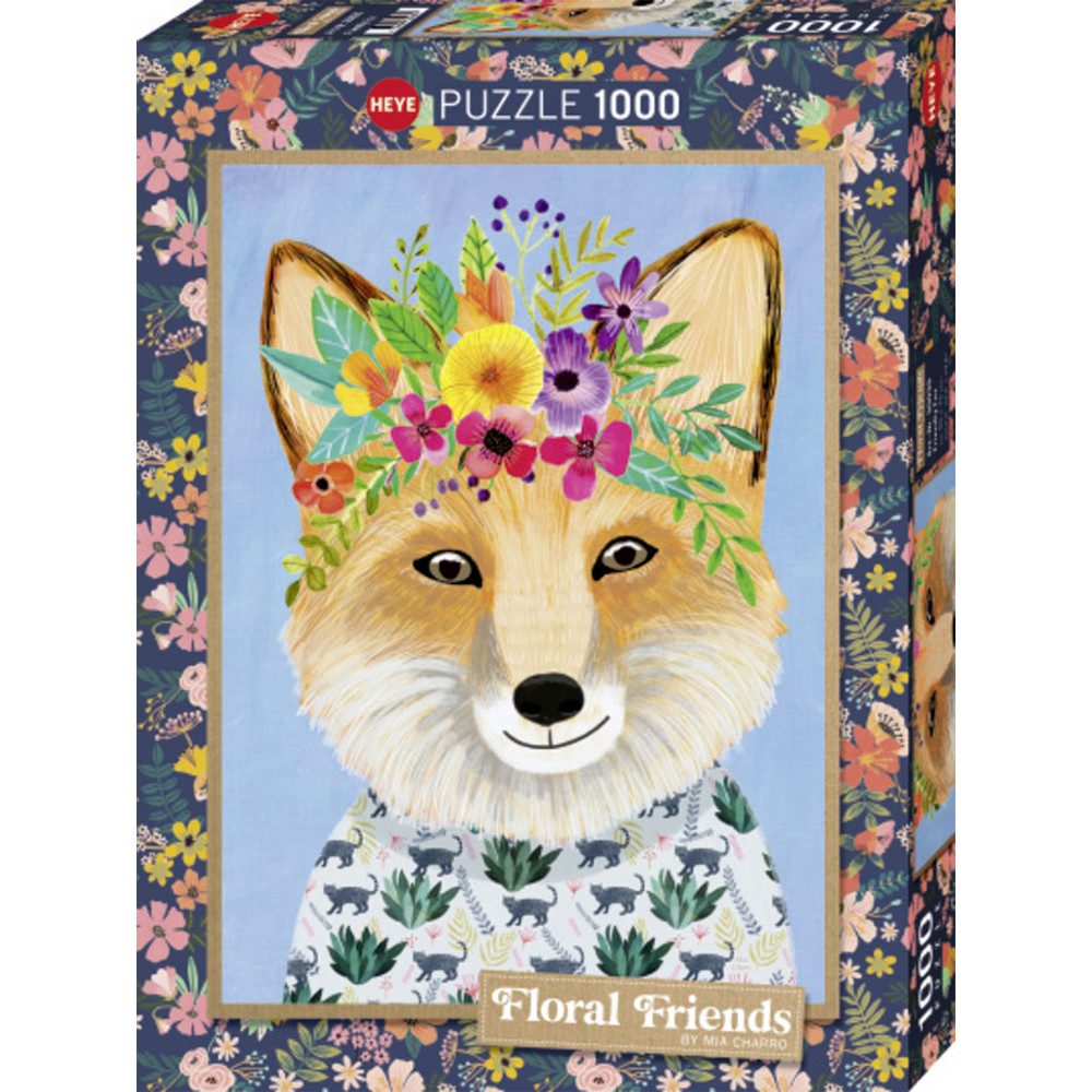 HEYE Puzzle Friendly Fox / Floral Friends, 1000 Puzzleteile