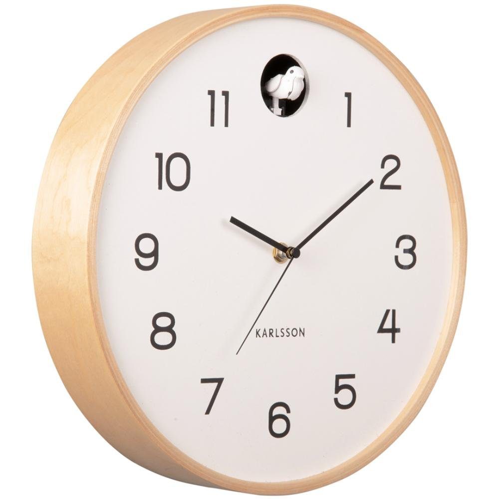 Karlsson Uhr Wanduhr Natural Cuckoo Birch Wood White günstig online kaufen