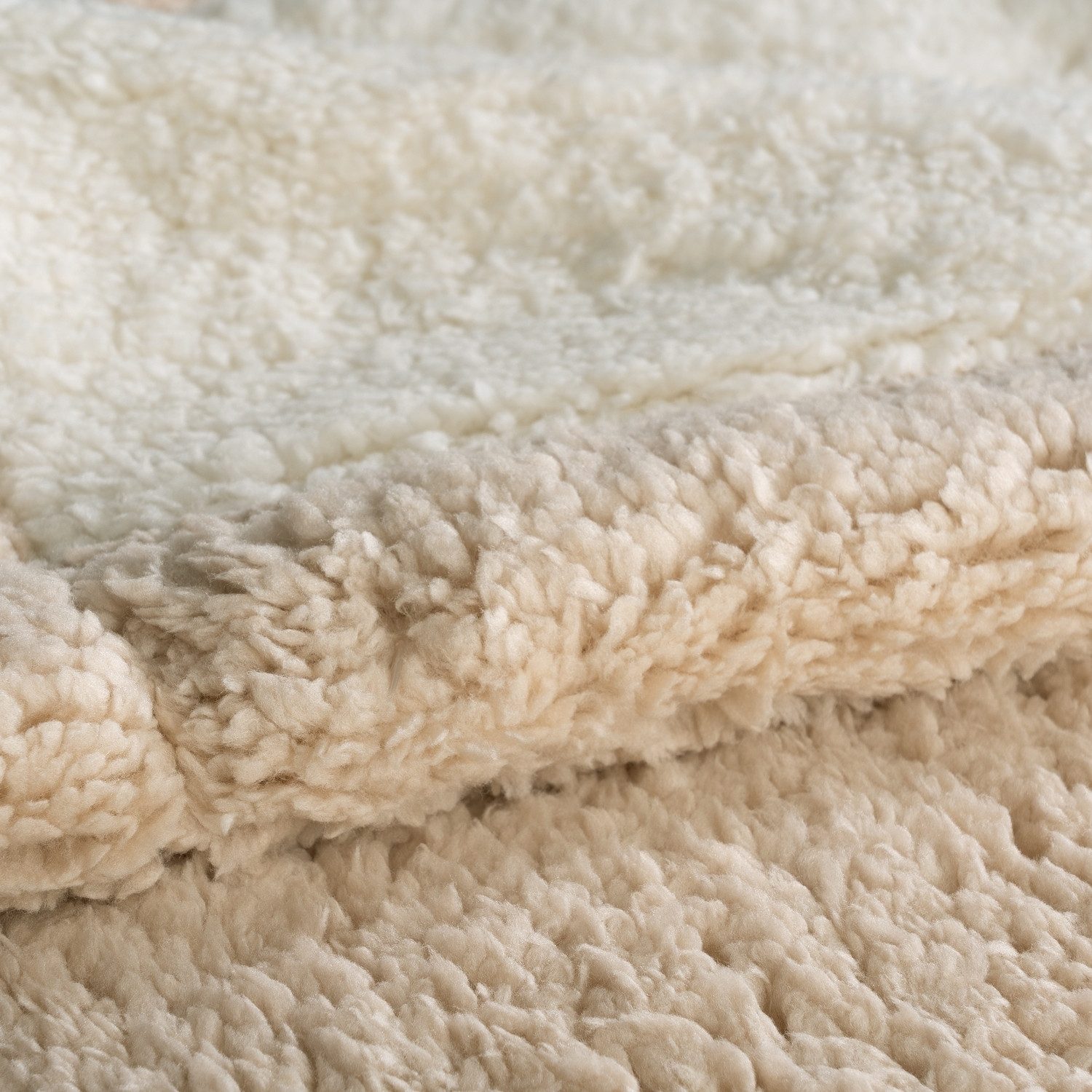 Wohndecke SHERPA, 150 x 200 cm, Beige, Creme, Polyester, Biberna günstig online kaufen