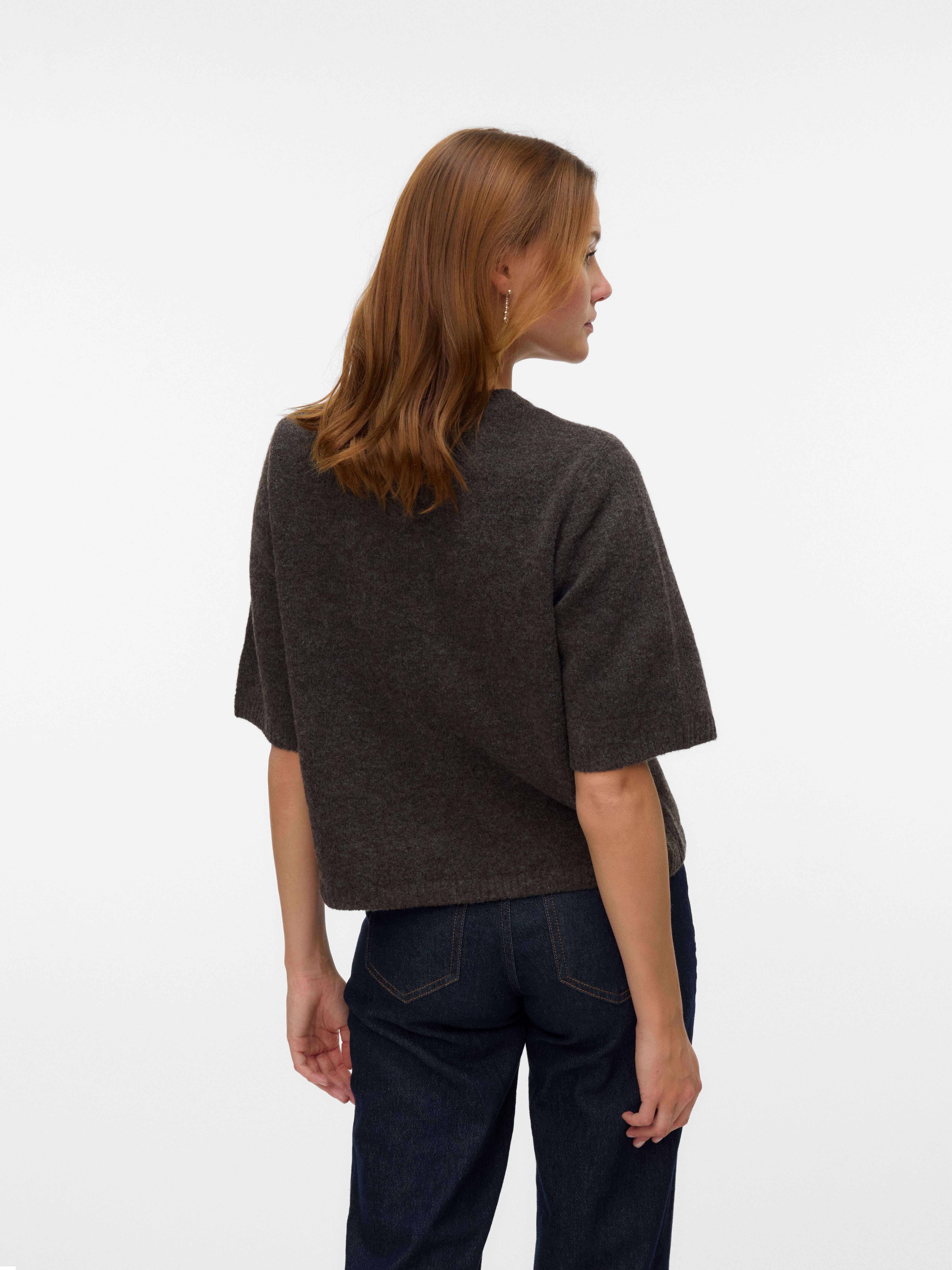 Vero Moda Rundhalspullover VMBOOM 2/4 O-NK OVERSIZE PULLOVE GA NOOS Materialmix, loose fit