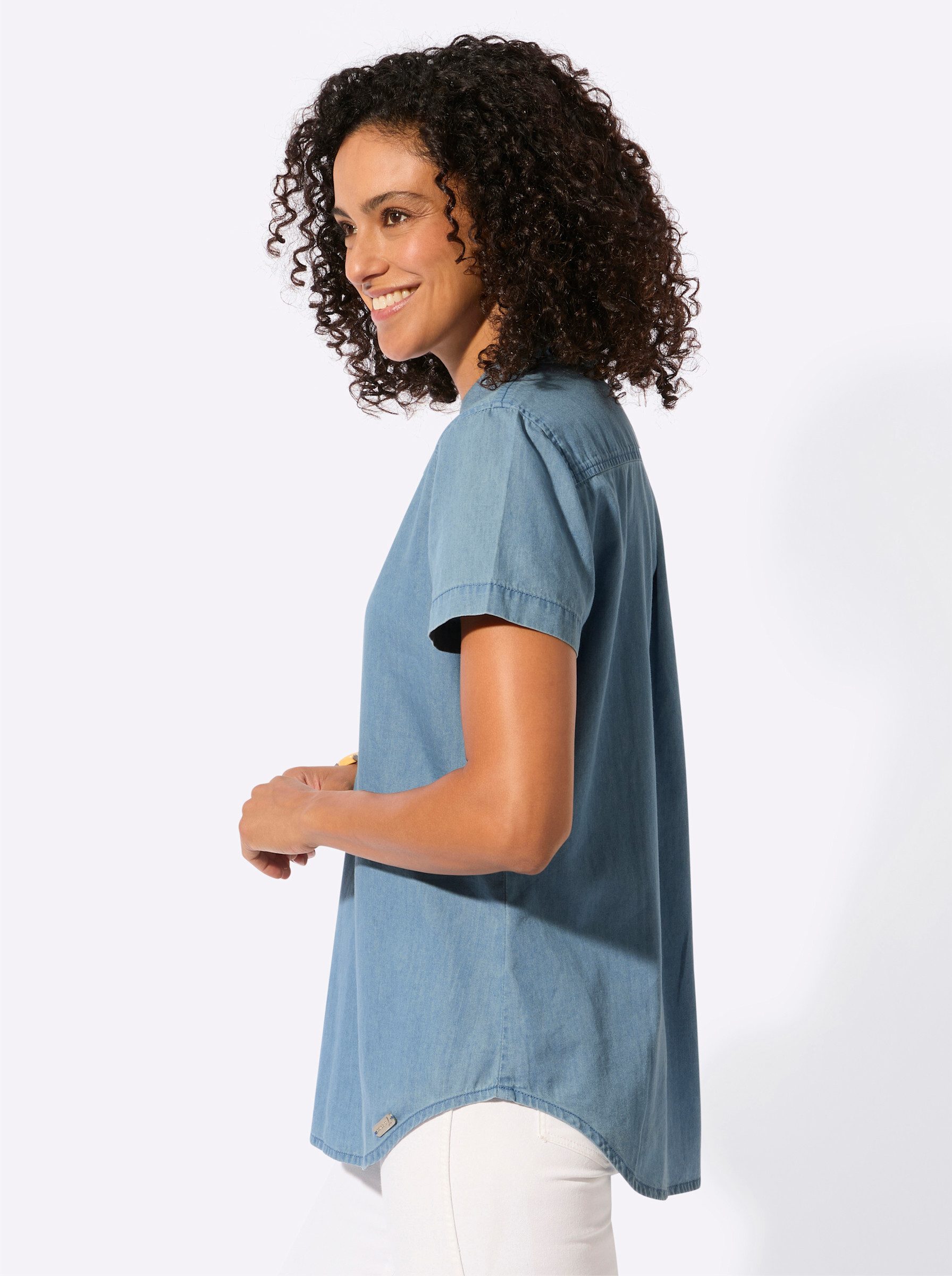 Witt Klassische Bluse Jeans-Tunika Kurzarm