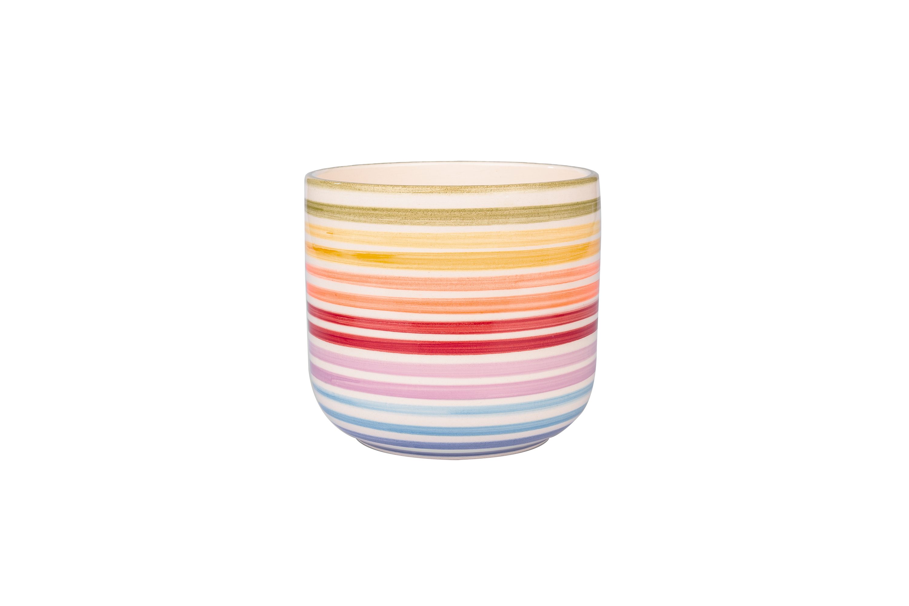 Übertopf Regenbogen-Keramiktopf 15,5 cm mit Ablaufloch für Indoor & Outdoor