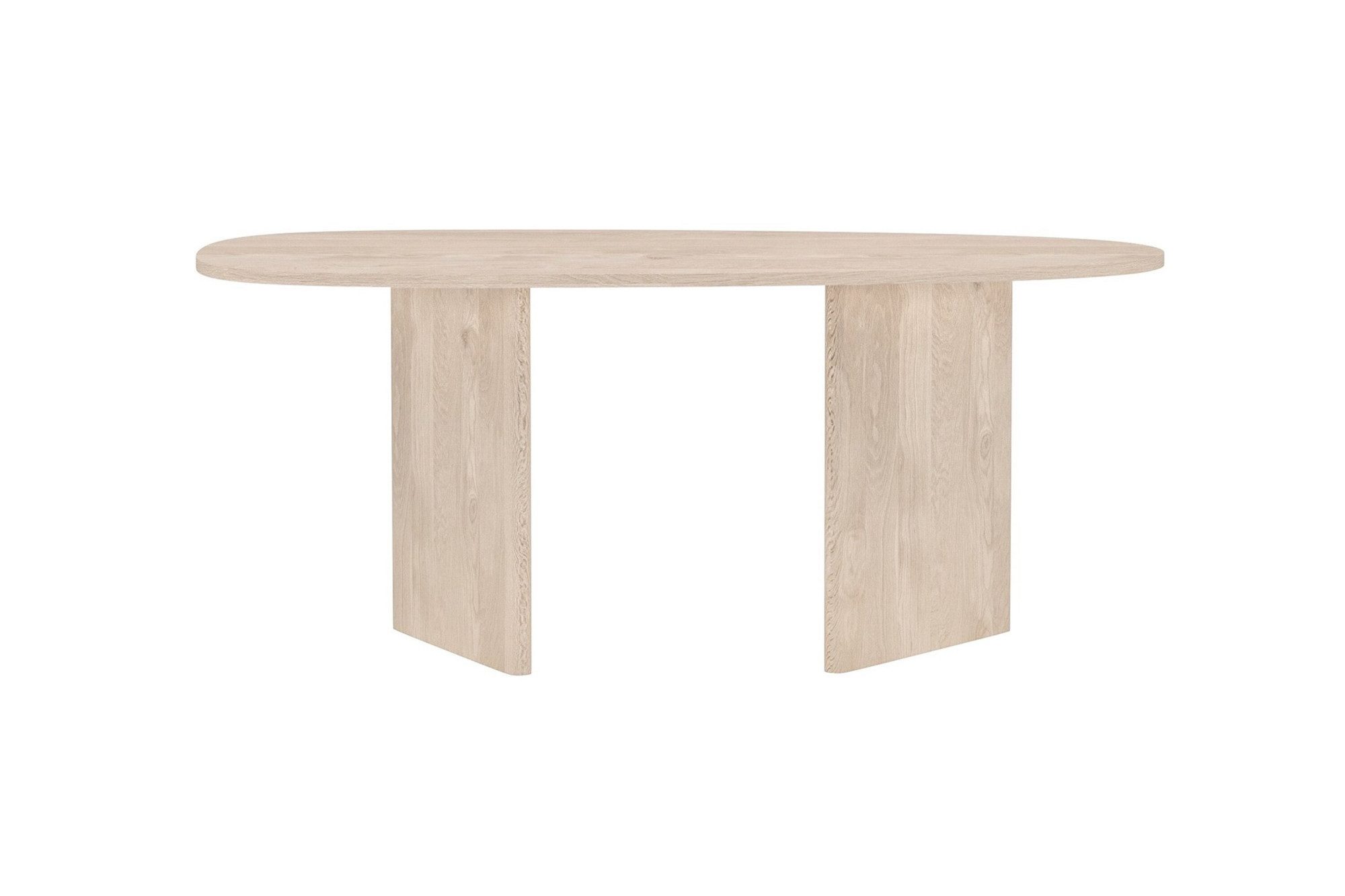 Venture Home Esstisch Grönvik, ovaler Esstisch in warmer Naturoptik, 180 × 90 cm, Esszimmertisch, MDF, Papierlaminat, oval, geräumig, skandinavisch