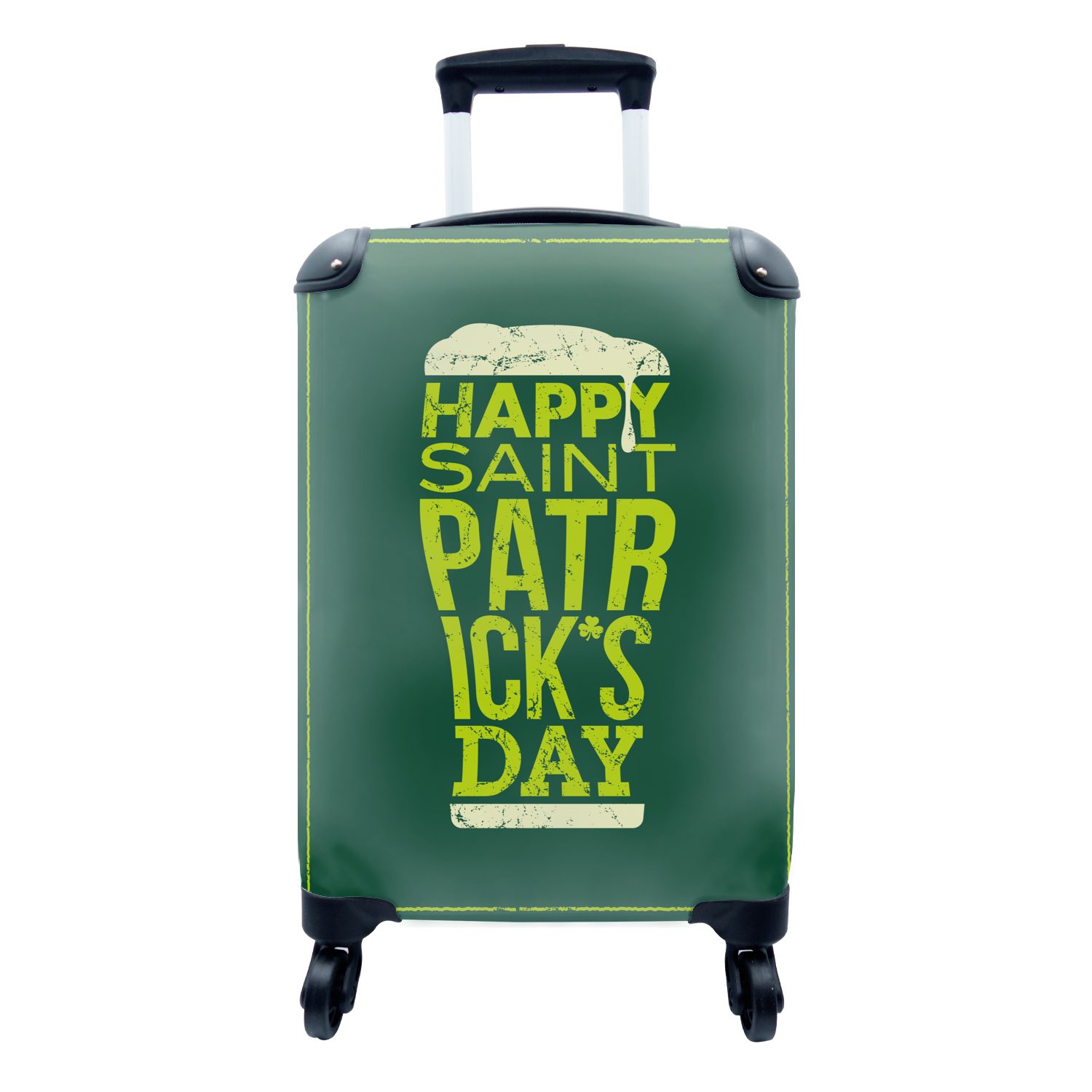 MuchoWow Handgepäckkoffer Vintage-Poster mit St. Patrick's Day-Thema, 4 Rollen, Reisetasche mit rollen, Handgepäck für Ferien, Trolley, Reisekoffer