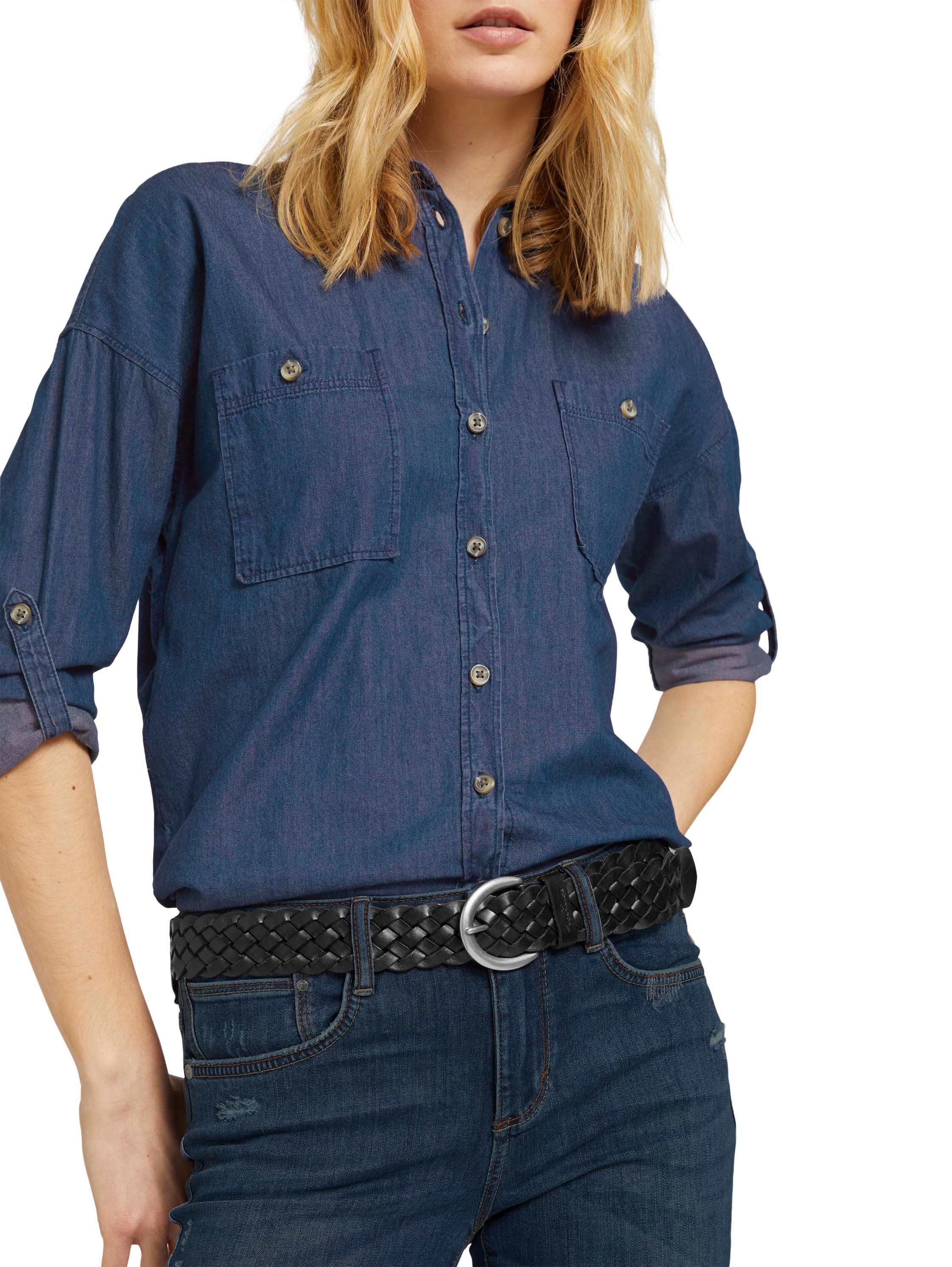 TOM TAILOR Flechtgürtel TTLISA 4 cm breiter Damengürtel, Flechtledergürtel, günstig online kaufen