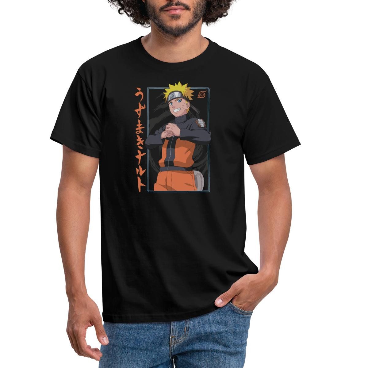 T-Shirt Naruto Shippuden Design Mit Schriftzeichen Männer T-Shirt