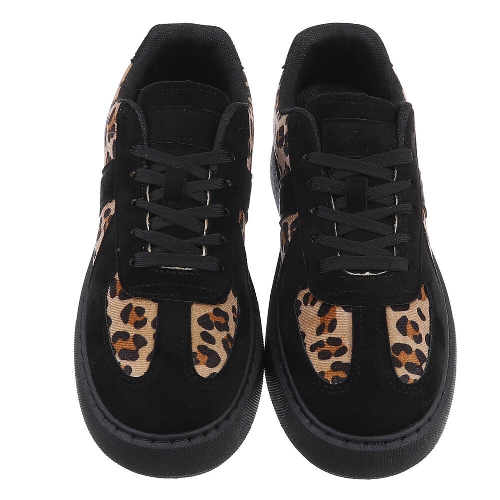 Ital-Design Damen Low-Top Freizeit Sneaker (88671577) Flach Sneakers Low in Schwarz