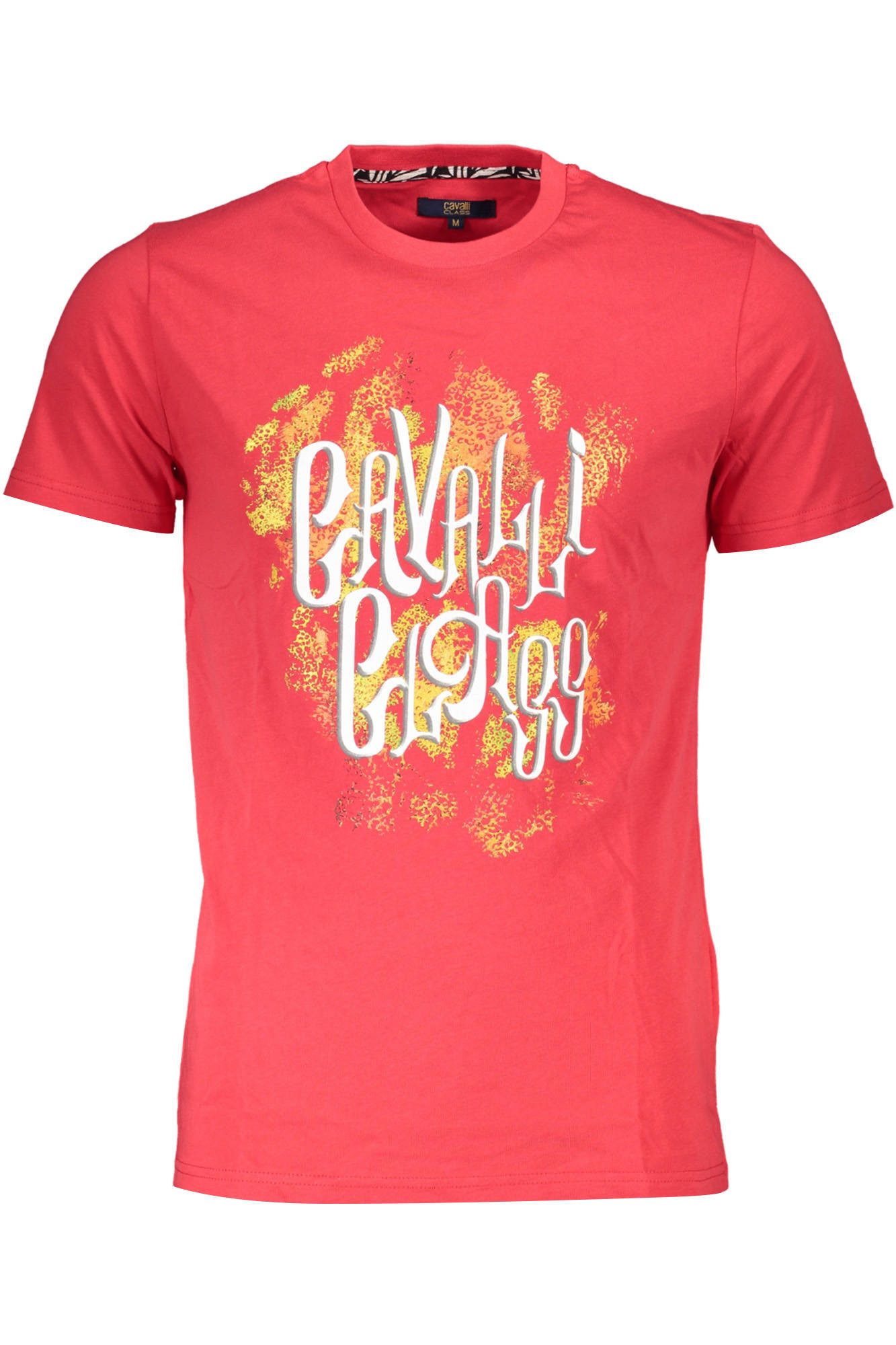 Cavalli Class T-Shirt Exklusives Rundhals-Herren T-Shirt in Rot - Kurzarm