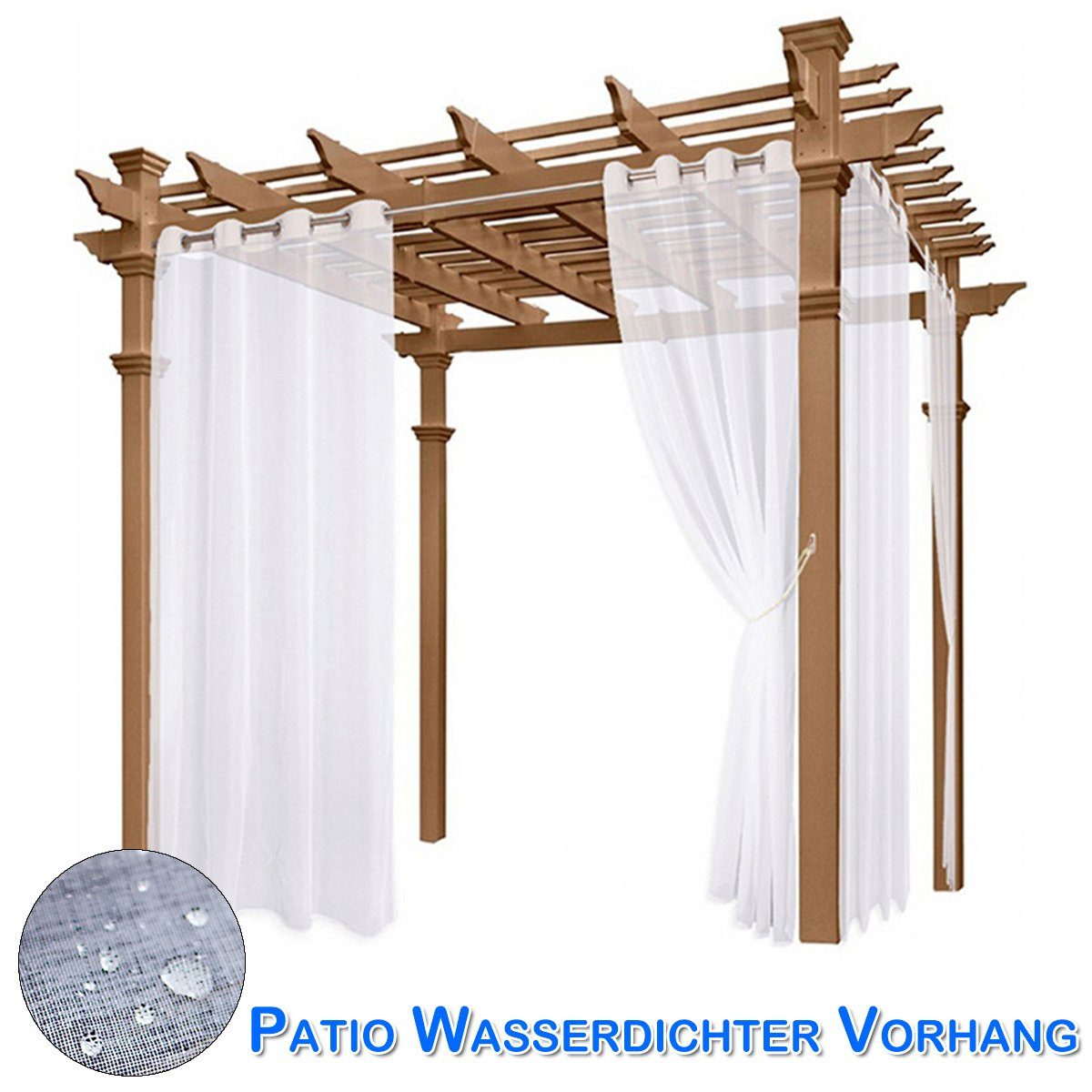 (1 leichter Vorhang Scheibengardine Vorhang, wasserdicht,Leinenstruktur, St) Terrasse, Sunicol, für die