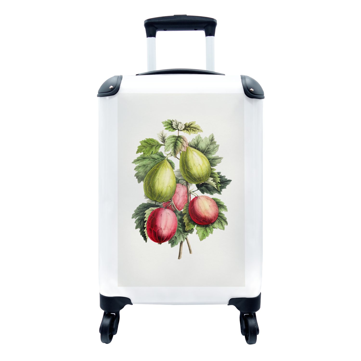 MuchoWow Handgepäckkoffer Lebensmittel - Feigen - Pflanze, 4 Rollen, Reisetasche mit rollen, Handgepäck für Ferien, Trolley, Reisekoffer