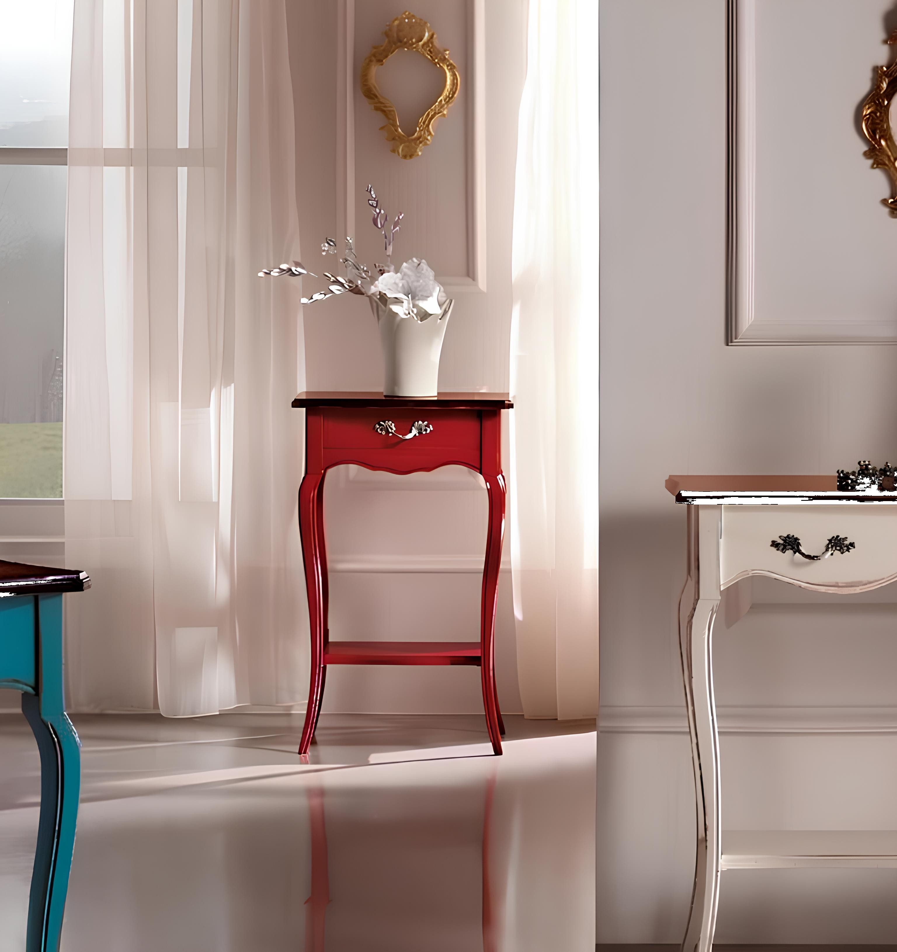 Xlmoebel Konsolentisch Italienischer Holztisch für Telefon und Dekoration - Konsole (Konsolentisch), Hergestellt in Europa