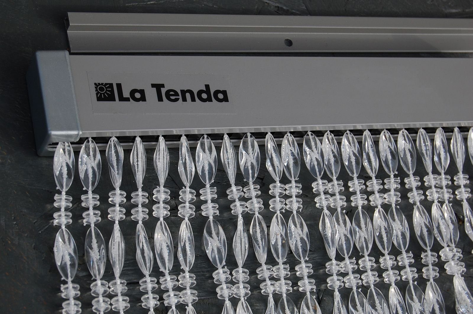 Türvorhang La Tenda - La 210 2 Hakenaufhängung, cm, und Polypropylen x Länge 90 transparent, transparent, ELBA Breite Tenda, Perlenvorhang kürzbar individuell