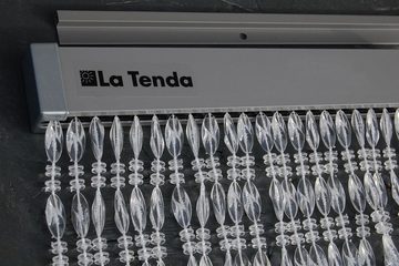Türvorhang La Tenda ELBA 2 Perlenvorhang transparent, La Tenda, Hakenaufhängung, transparent, 90 x 210 cm, Polypropylen - Länge und Breite individuell kürzbar