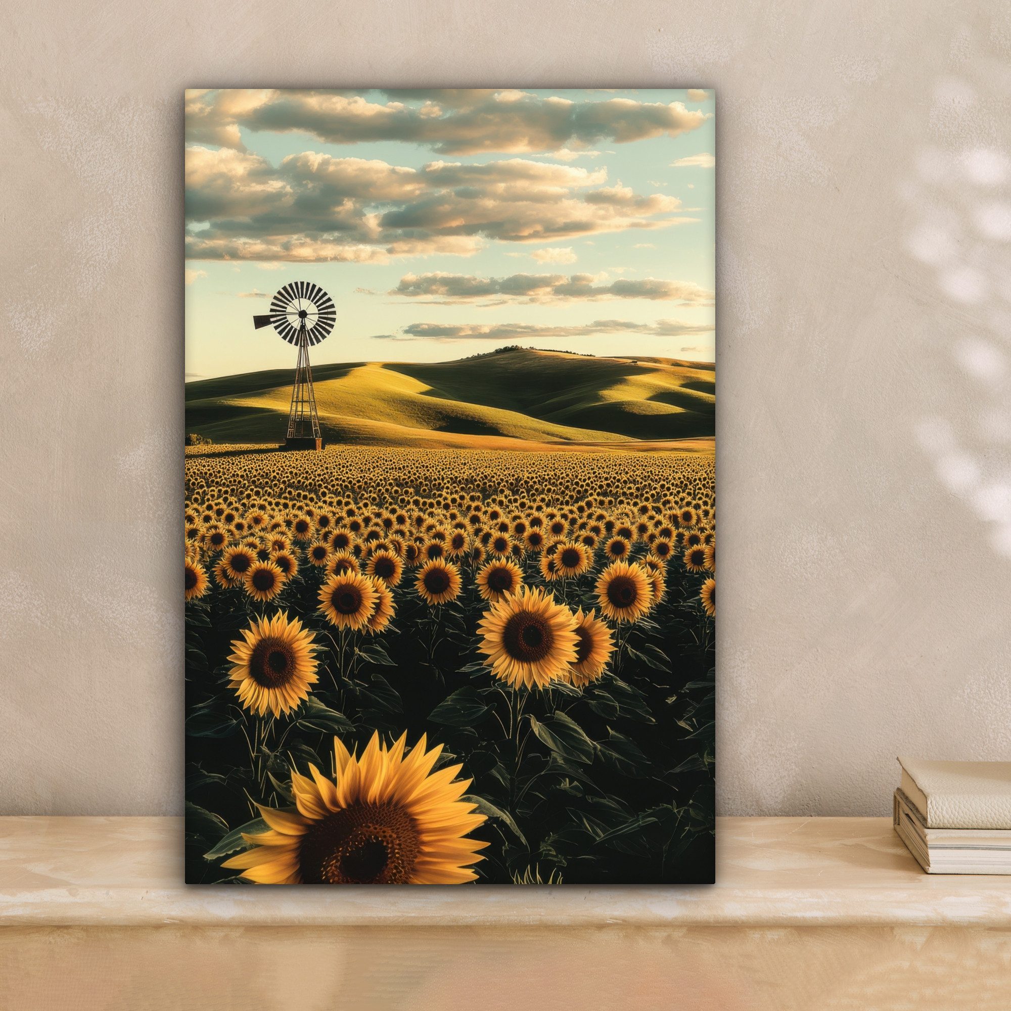 OneMillionCanvasses® Leinwandbild Sonnenblume - Feld - günstig online kaufen