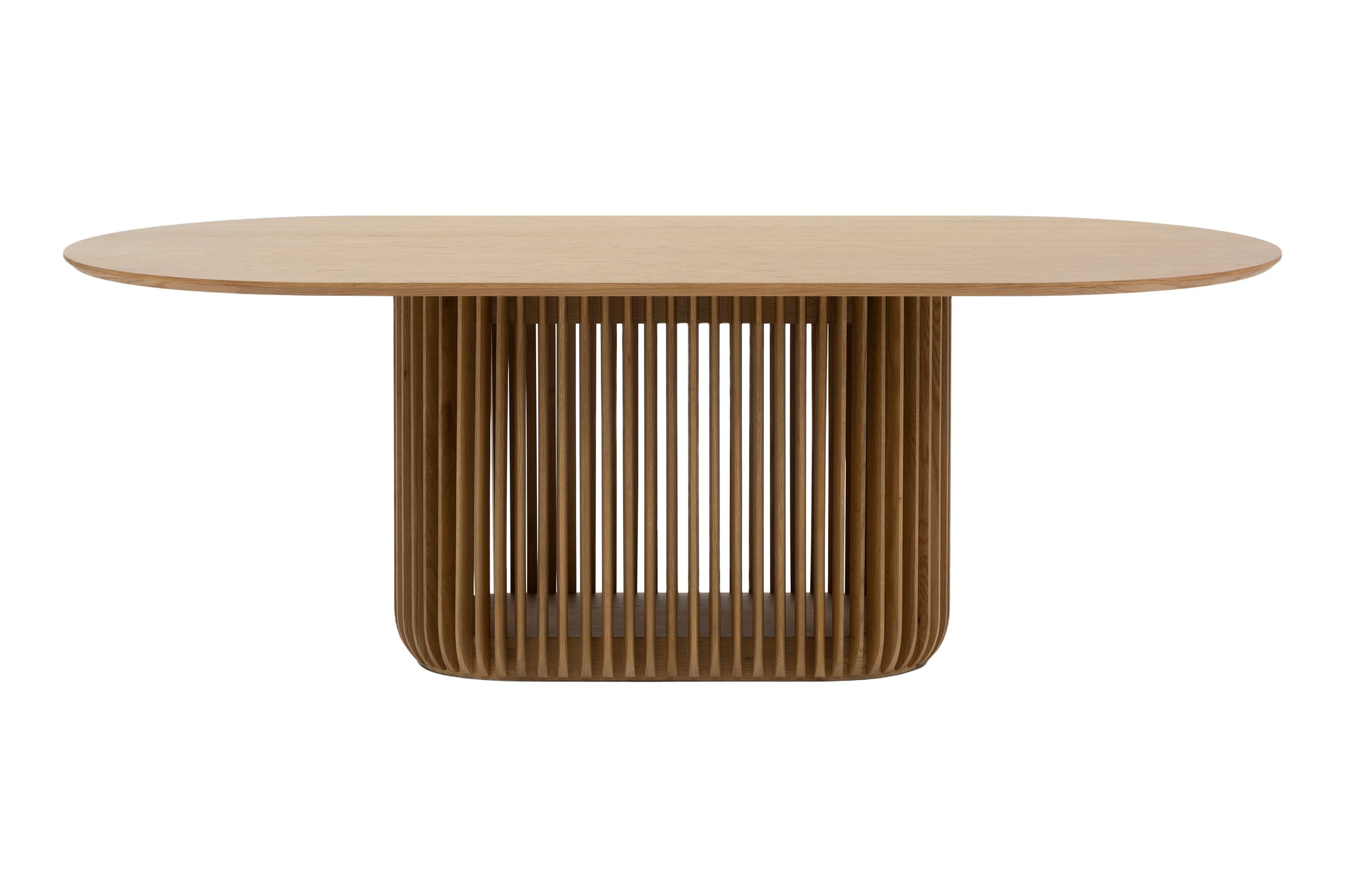 Esstisch FRANZ aus massiver Eiche und Eichenfurnier, natur, Handgefertigt