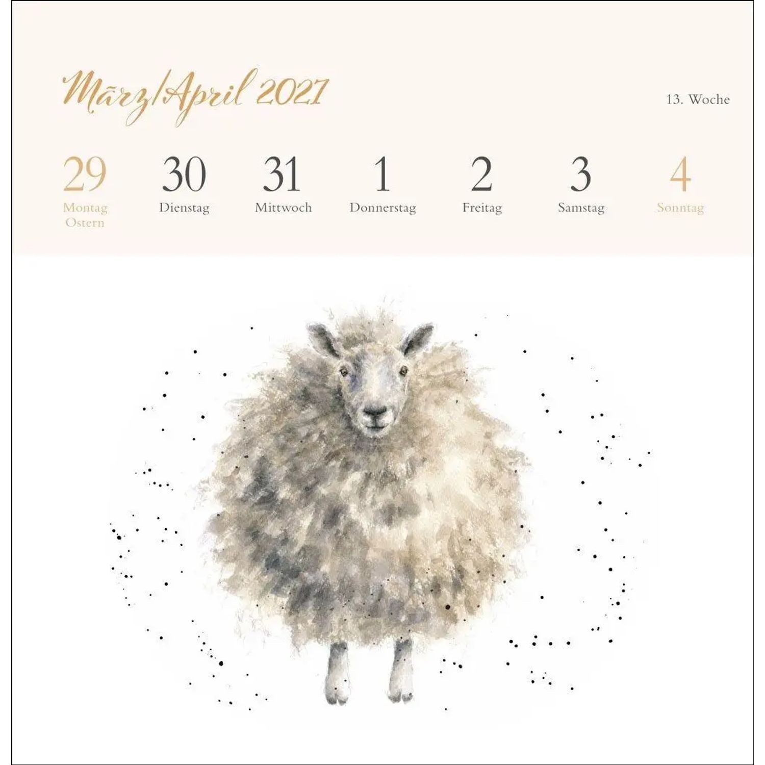 HEYE Kunstkalender Hannah Dale: Happy Animals Premium-Postkartenkalender 2027 – Bild 5 von 5
