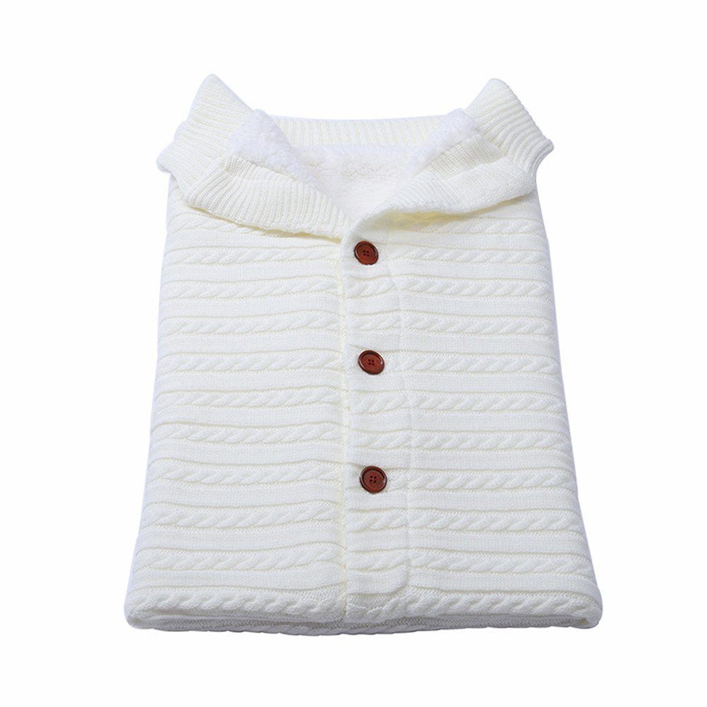 XDeer Babyschlafsack Baby Schlafsack für Kinderwagen Wickeldecke Wickelwickel Warmer, Warmer Schlafsack für Babys Neugeboren 0-12 Monat white