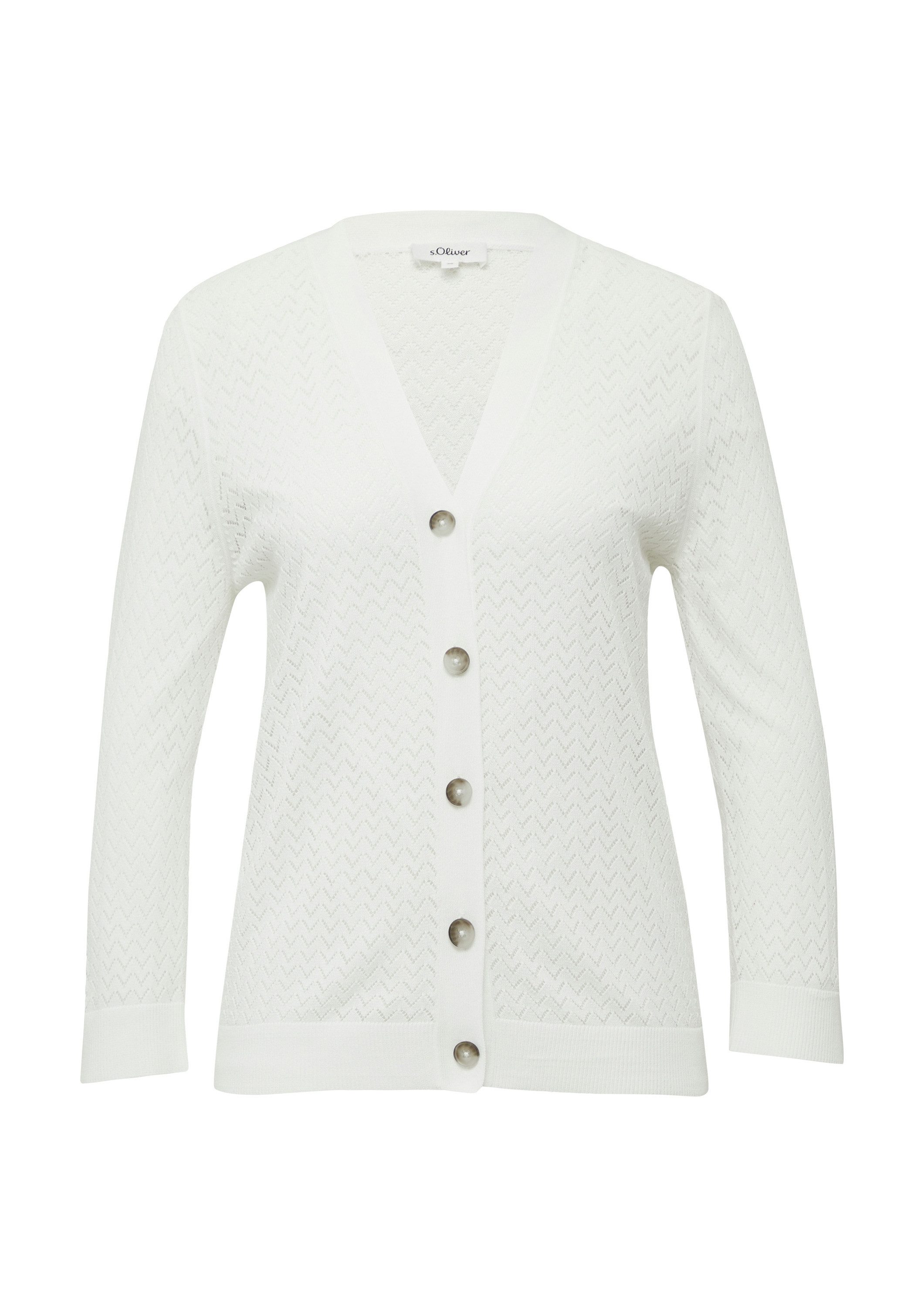 s.Oliver Cardigan Strickjacke Ajour-Strickjacke aus Viskosemix günstig online kaufen