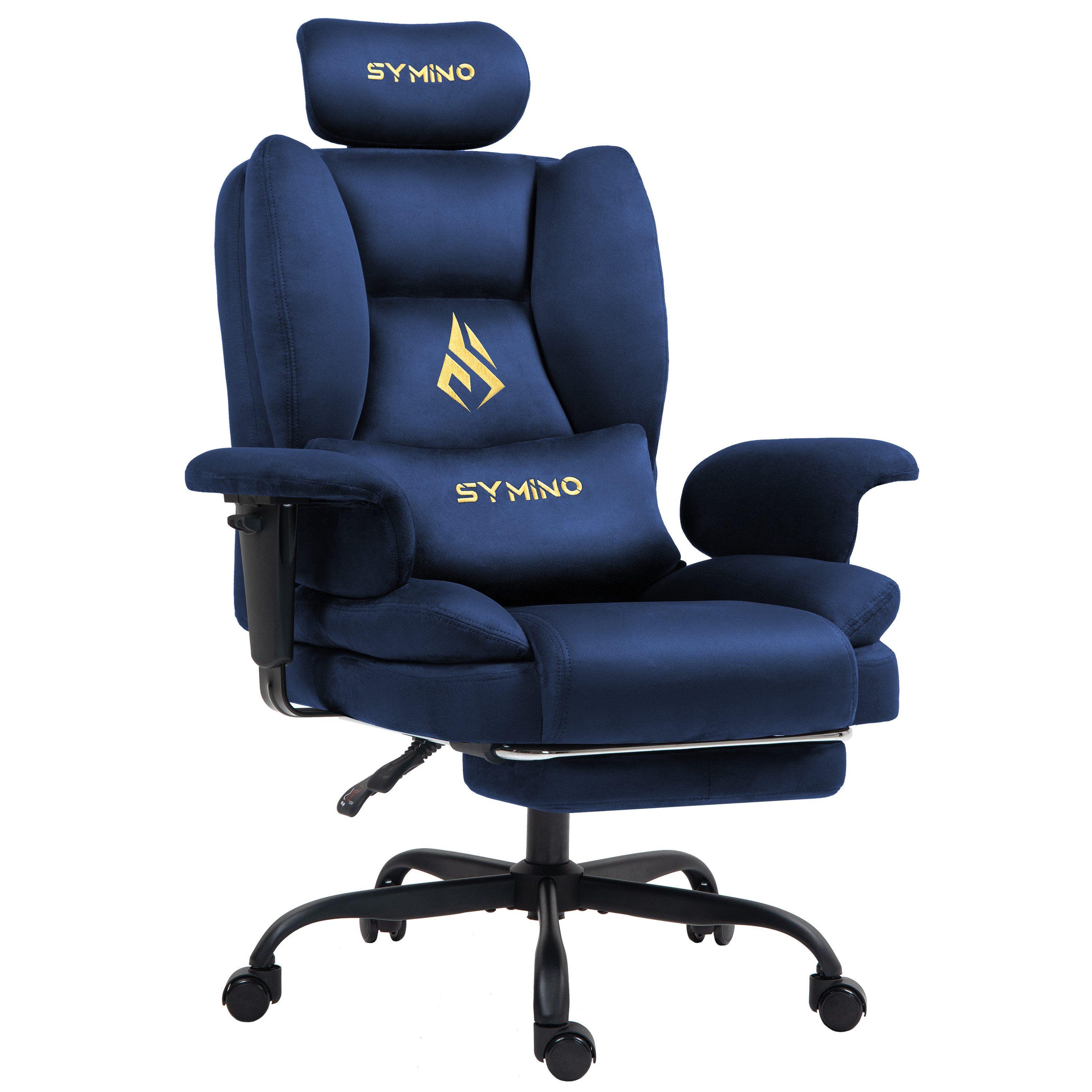 symino Stuhl Ergonomischer Sofa-Gaming-Stuhl, Verstellbarer Gamer-Stuhl, mit Hochwertigem Kunstpelzbezug für Ultimativen Komfort