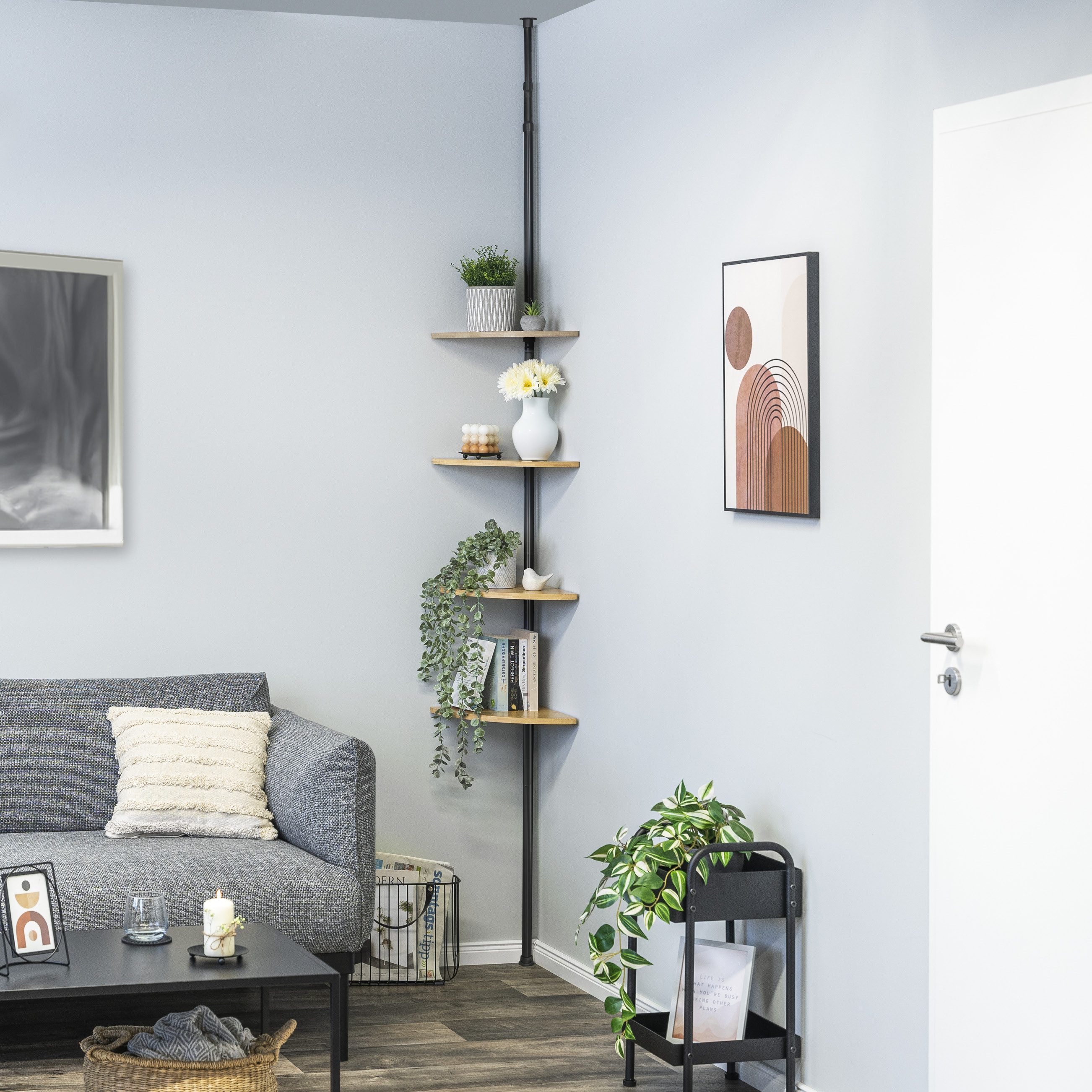 bremermann Eckregal Teleskopregal mit 4 Bambus Ablageböden günstig online kaufen