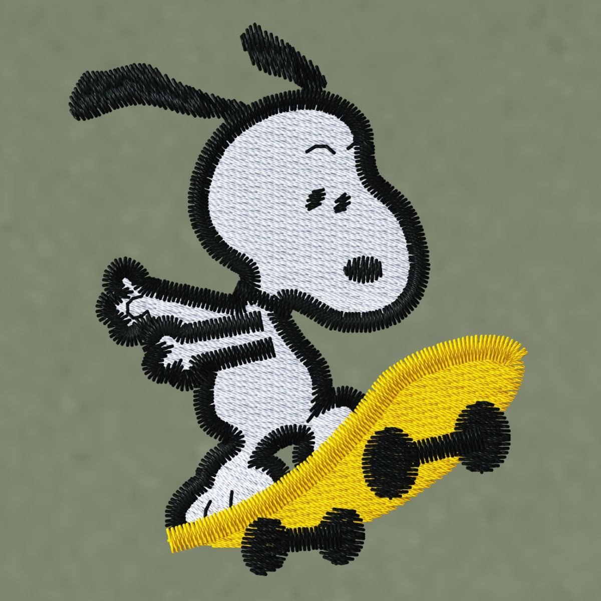 Spreadshirt Sweatshirt Peanuts Snoopy Auf Skateboard Stickmotiv Unisex Pullover (1-tlg)