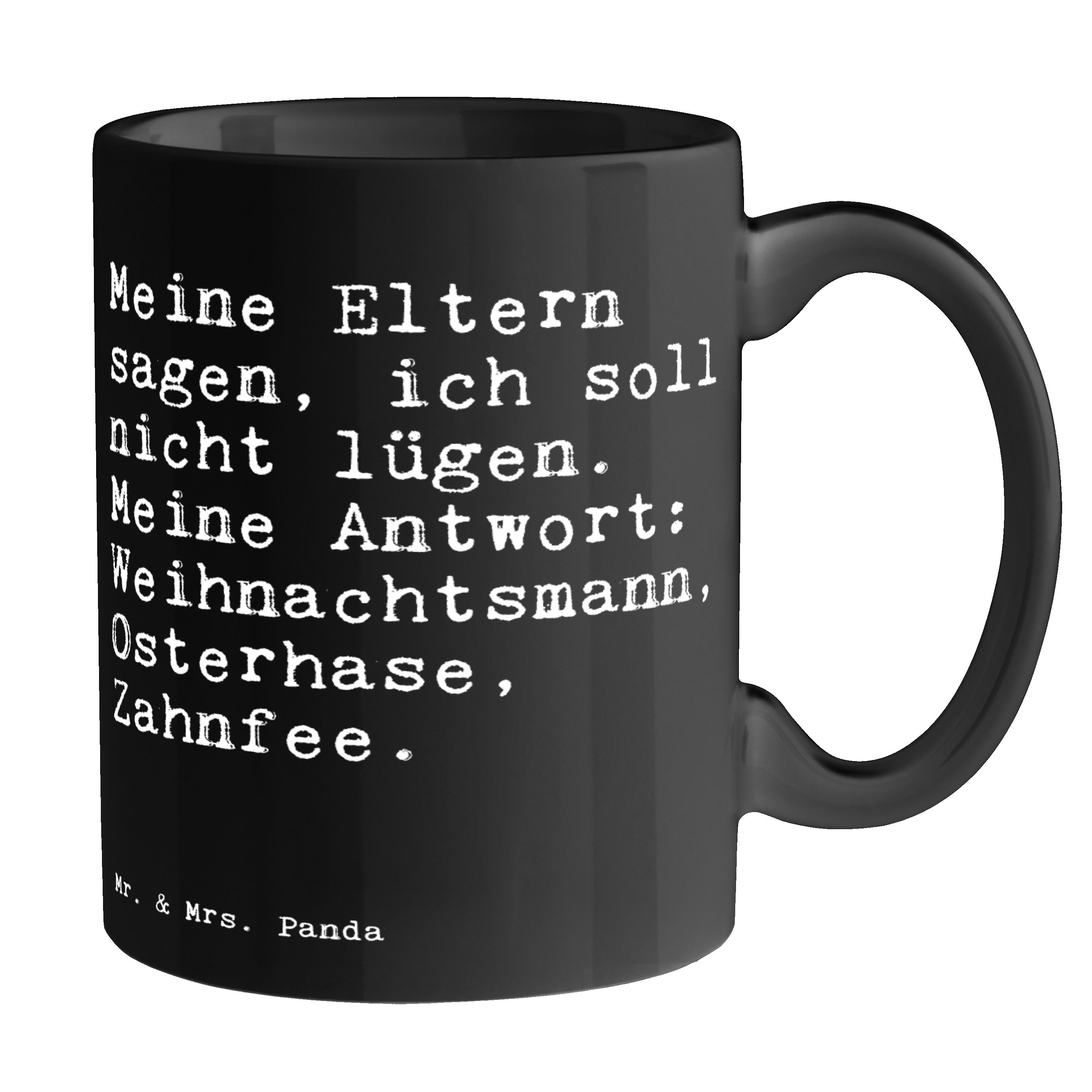 Keramik Schwarz - Panda Meine - Kaffeetasse, Schwarz ich... Tasse sagen, Mrs. Geschenk, Mr. Familie, Eltern &