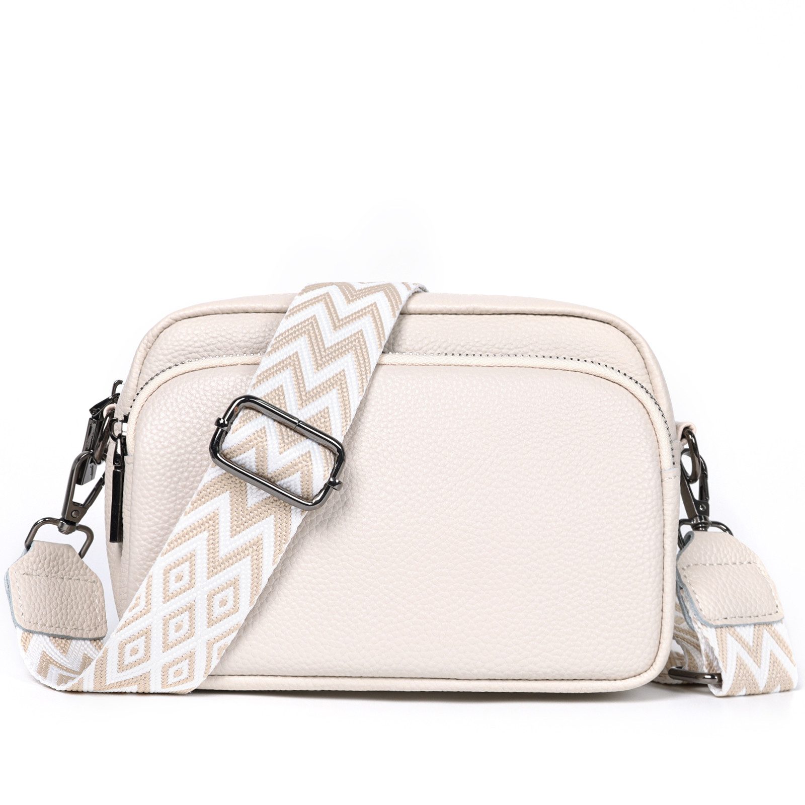 Fassiona Umhangetasche Damen Handy Umhangetasche Echtes Leder Crossbody Bag Damen Handytasche Umhangetasche Damen Klein Taschen mit Breitem Schultergurt u 3 fachern