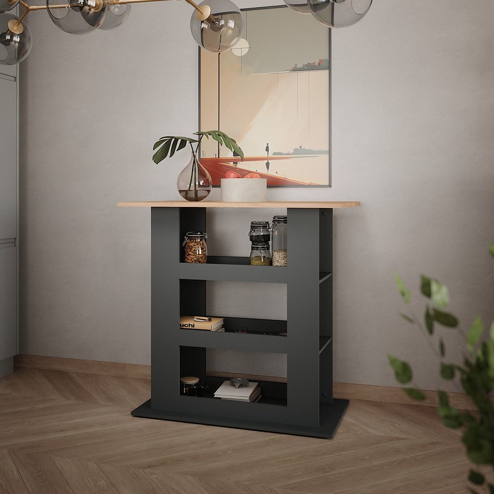 Vicco Bartisch Repose, Goldkraft Eiche/Anthrazit, 110 x 65 cm